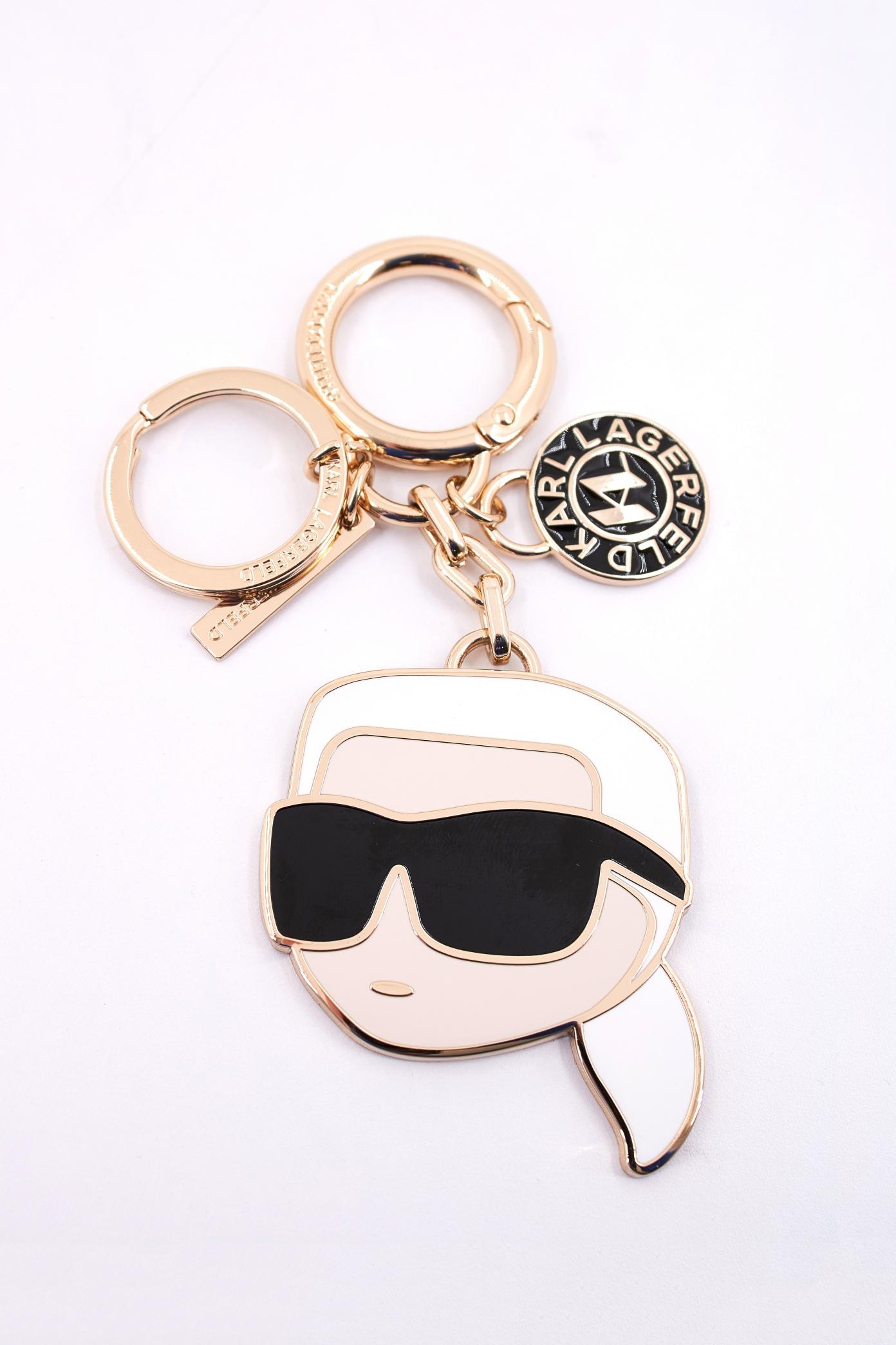 KARL LAGERFELD IKON CHARM KEYCHAIN en color ORO  (1)