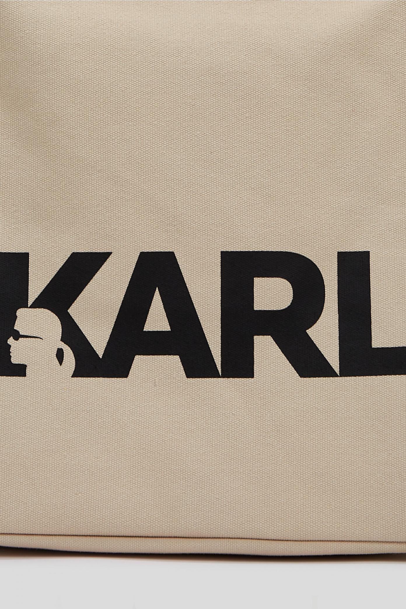 KARL LAGERFELD ESSENTIAL BIG LOGO SHOPPER en color BEIS  (4)