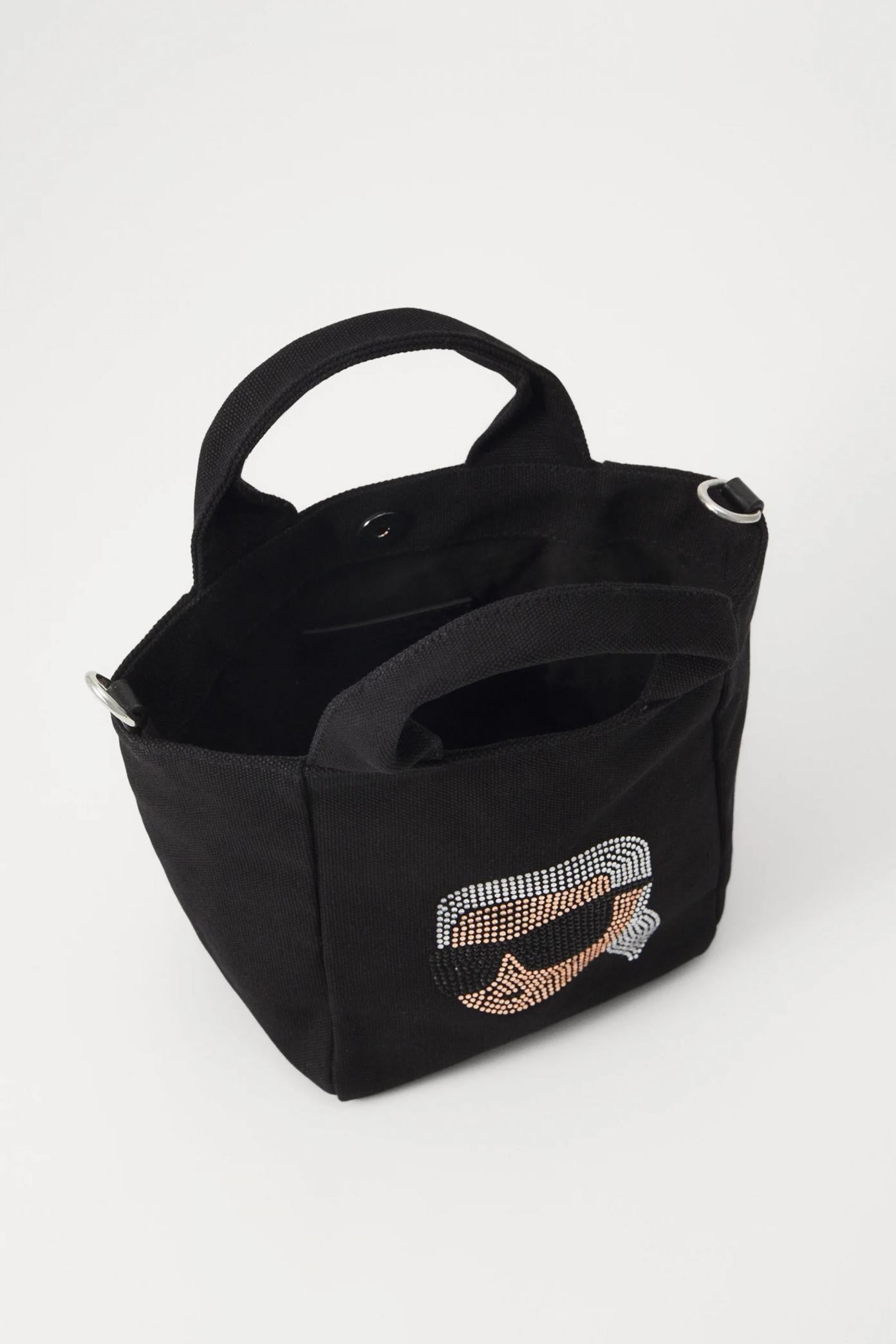 KARL LAGERFELD IKON MINI RH SHOPPER en color NEGRO  (3)