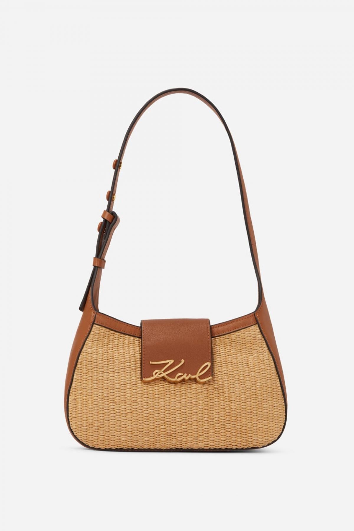 KARL LAGERFELD SIGNATURE SM SHB RAFFIA en color MARRON  (1)