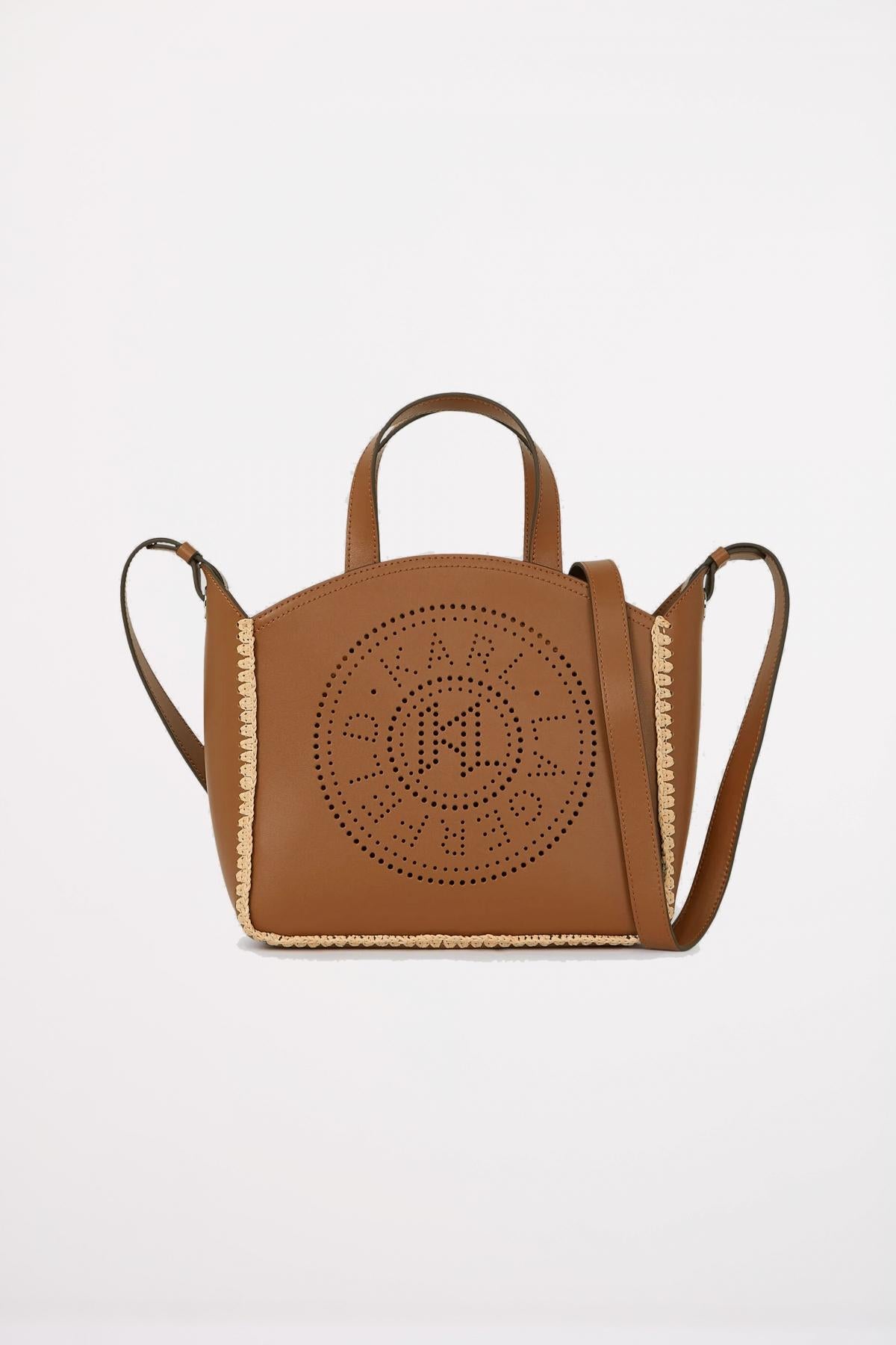 KARL LAGERFELD  CIRCLE SM TOTE RAFFIA WHIP en color MARRON  (1)