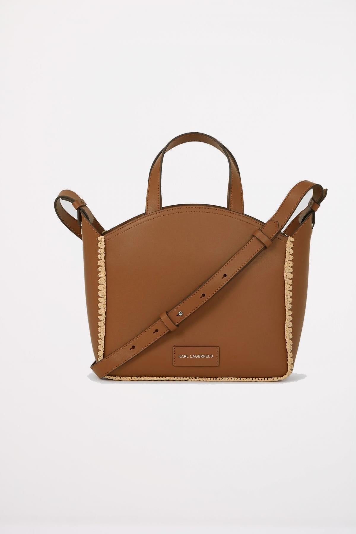 KARL LAGERFELD  CIRCLE SM TOTE RAFFIA WHIP en color MARRON  (2)