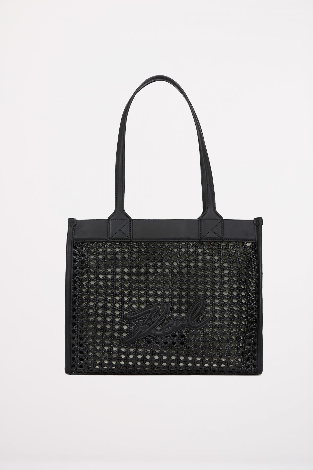 KARL LAGERFELD SKUARE MD TOTE WOVEN en color NEGRO  (1)