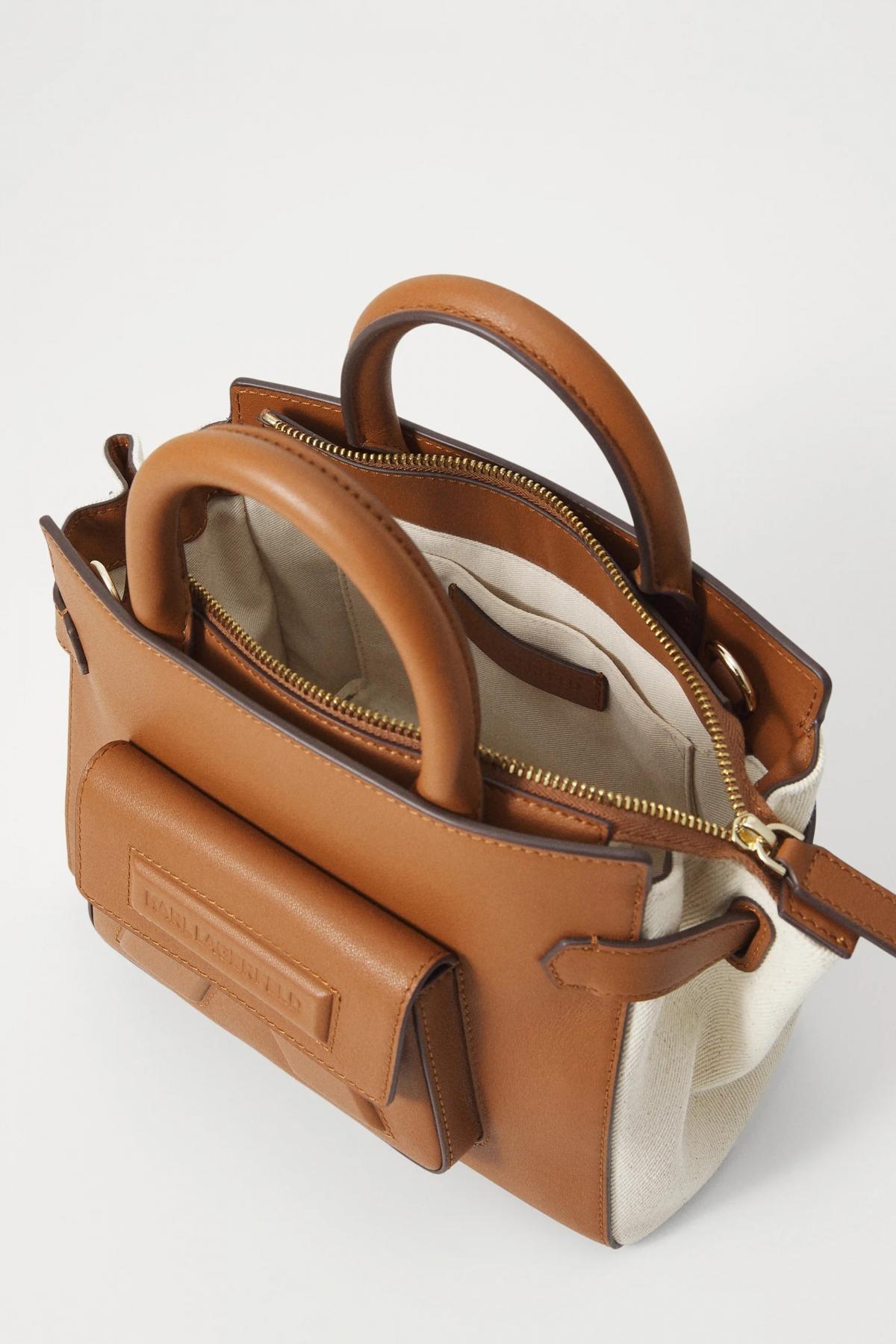KARL LAGERFELD IKON K SM TOTE CANVAS en color MARRON  (3)