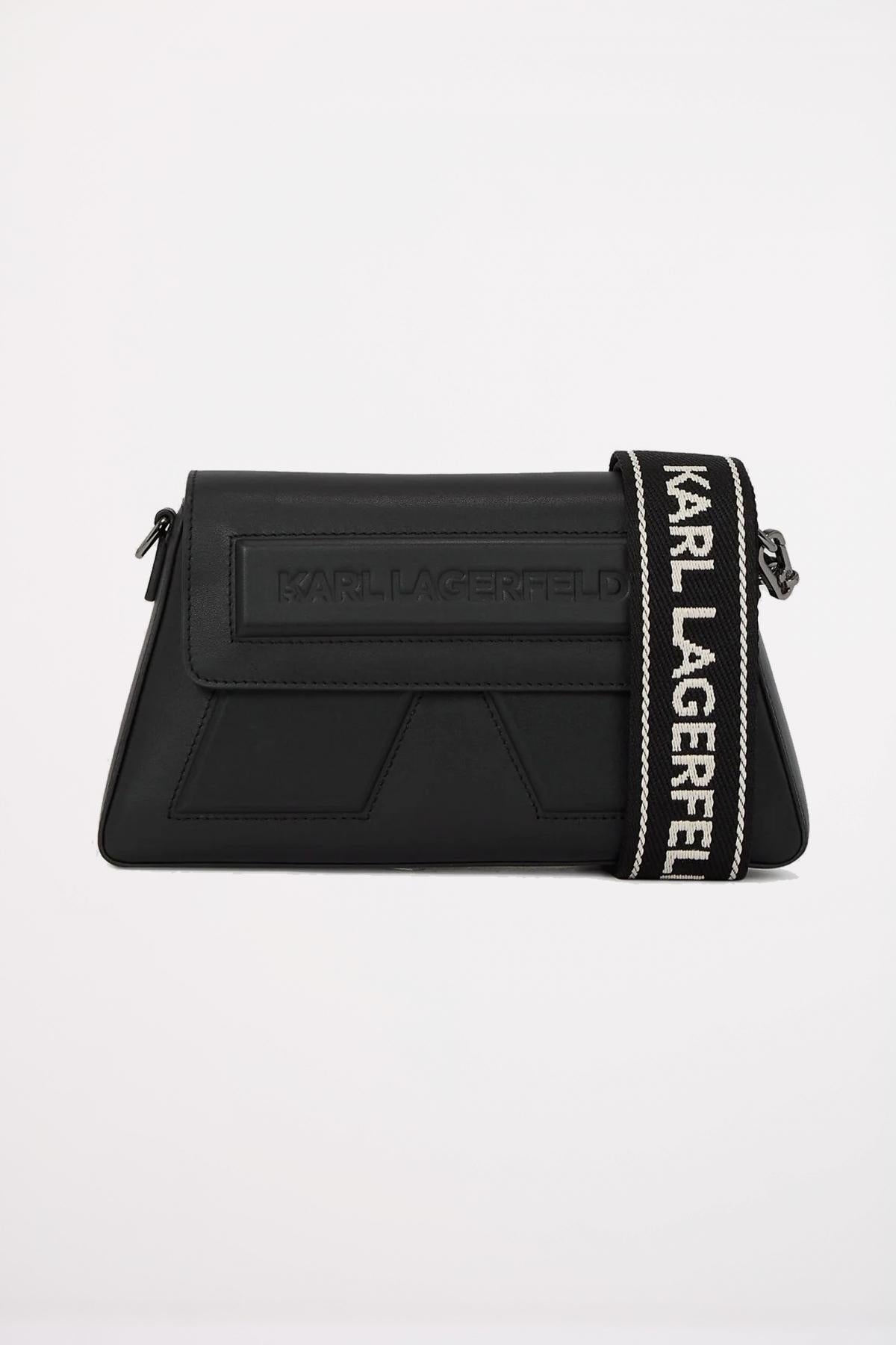KARL LAGERFELD IKON K SOFT WEBBING CROSSB en color NEGRO  (1)