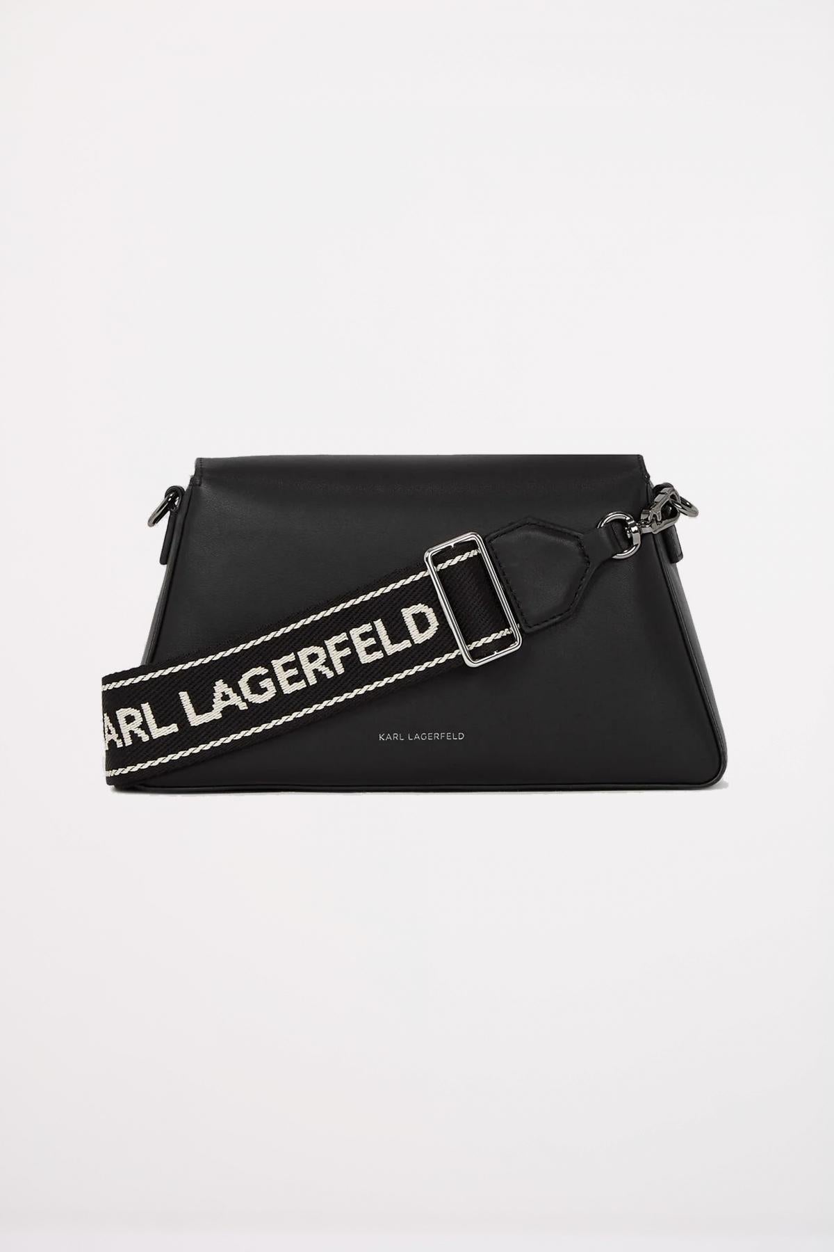 KARL LAGERFELD IKON K SOFT WEBBING CROSSB en color NEGRO  (2)