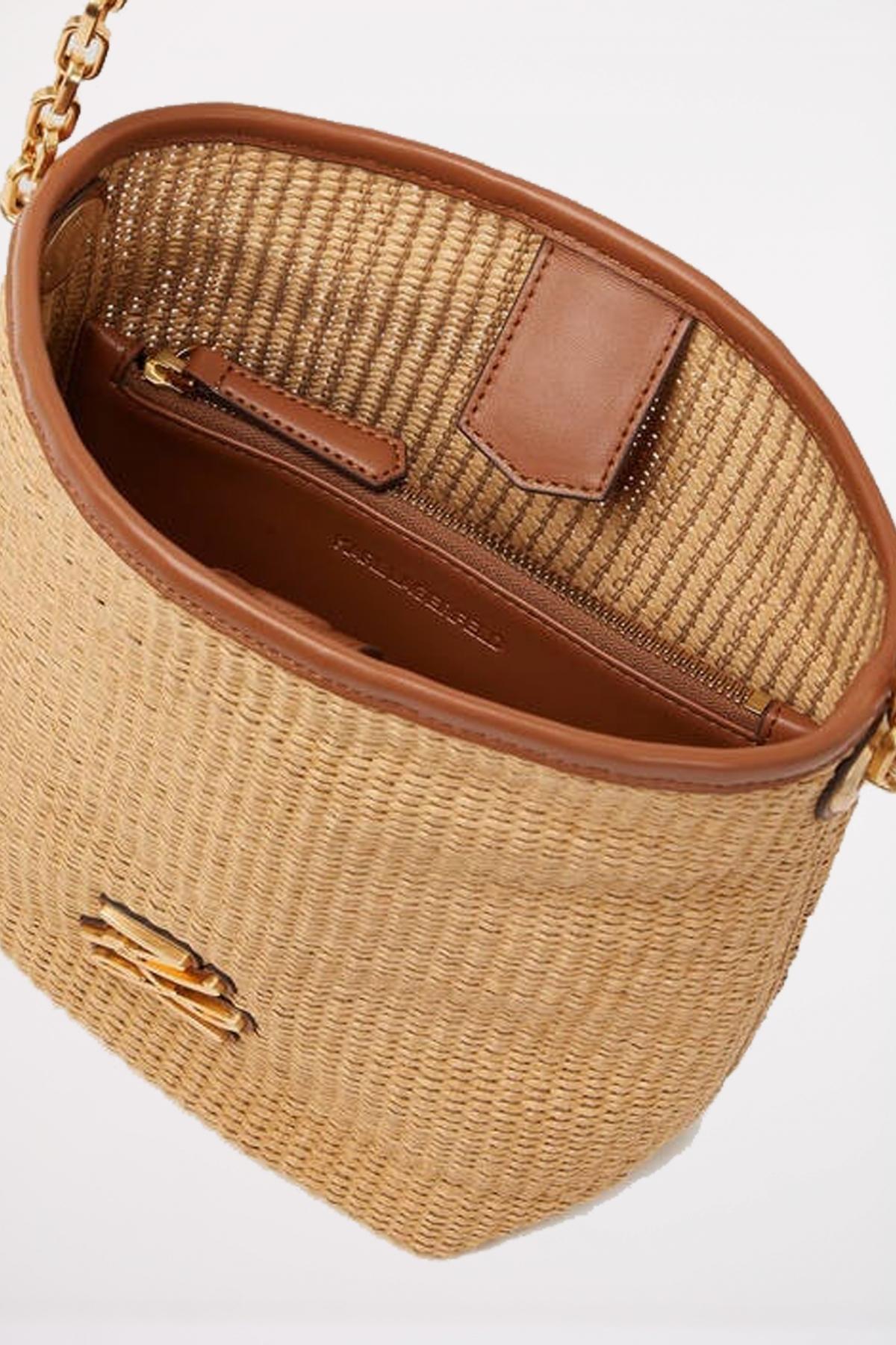 KARL LAGERFELD K AUTOGRAPH SM BUCKET RAFF en color MARRON CLARO  (2)