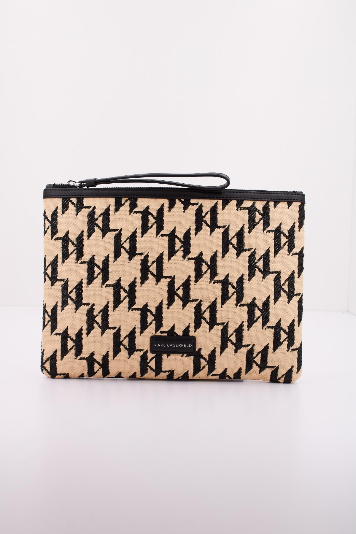 KARL LAGERFELD K ESSENTIAL RAFFIA POUCH M en color BEIS  (1)