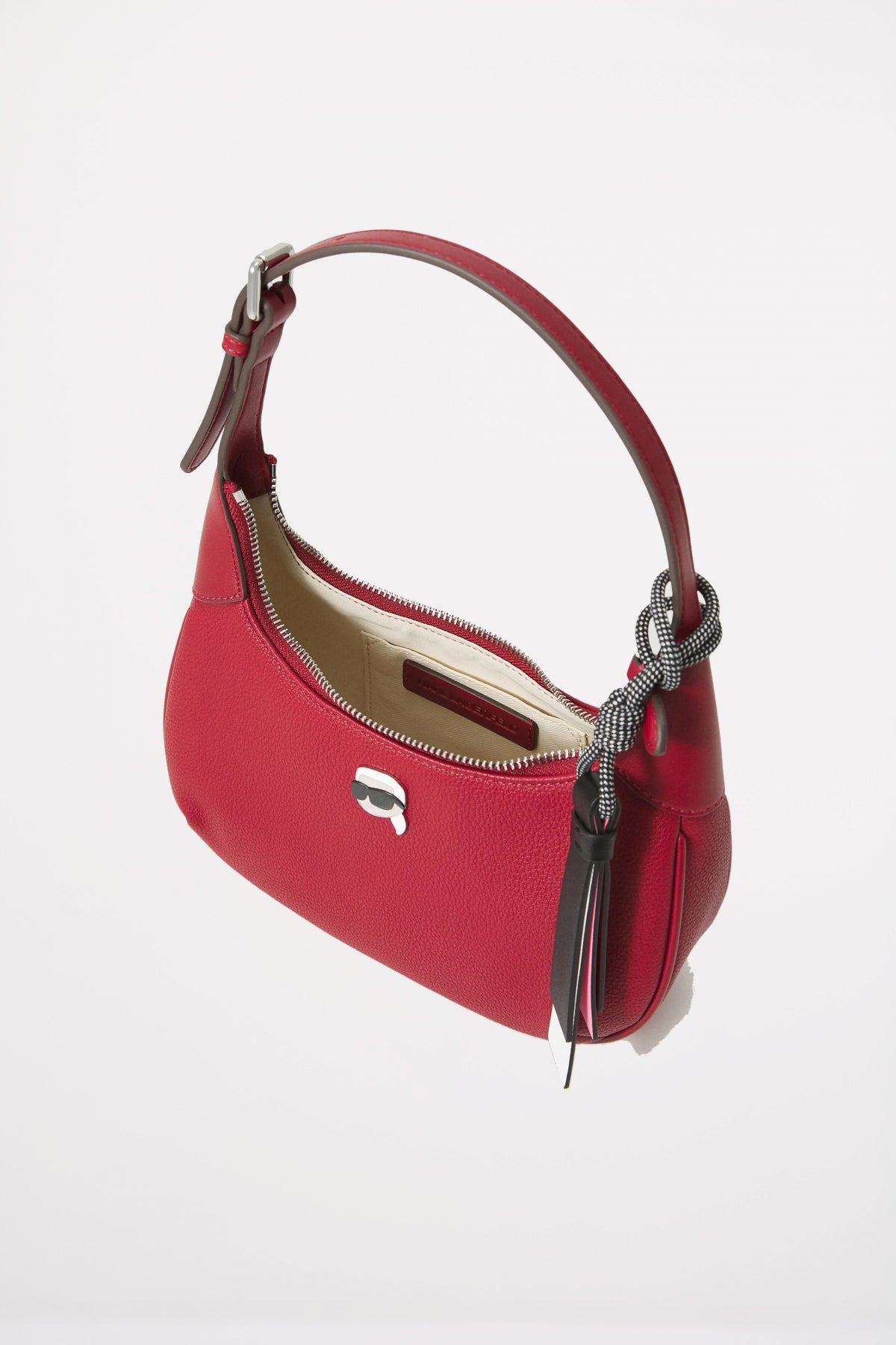 KARL LAGERFELD IKON GRAINY ROUND SHOULDER en color ROJO  (3)