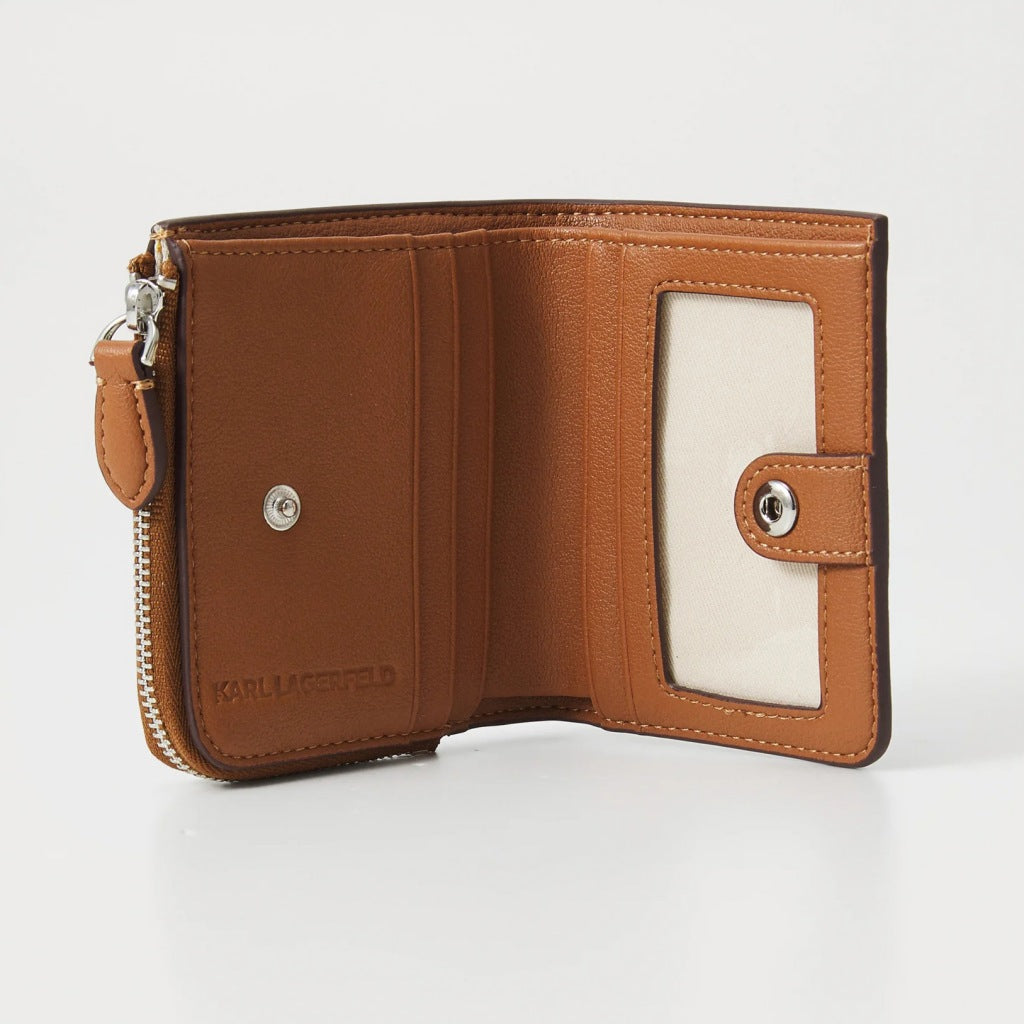 KARL LAGERFELD IKON MONOGRAM SM BIFOLD WA en color MARRON  (6)