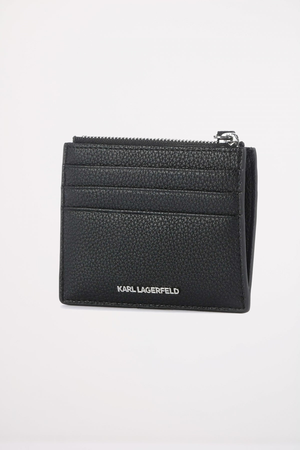 KARL LAGERFELD IKON GRAINY ZIP CARDHOLDER en color NEGRO  (2)