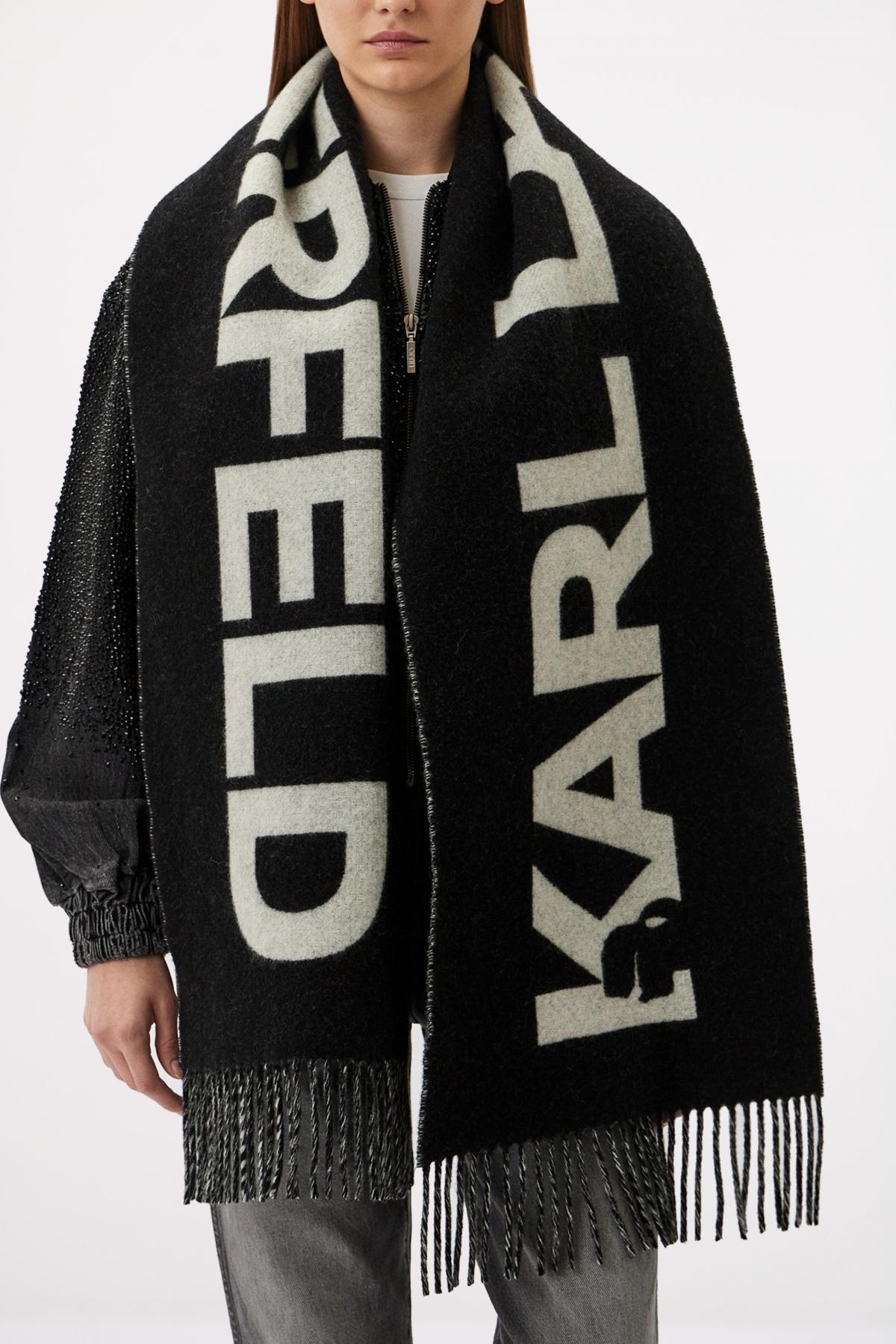 KARL LAGERFELD K ESEENTIAL WOVE SCARF en color NEGRO  (4)