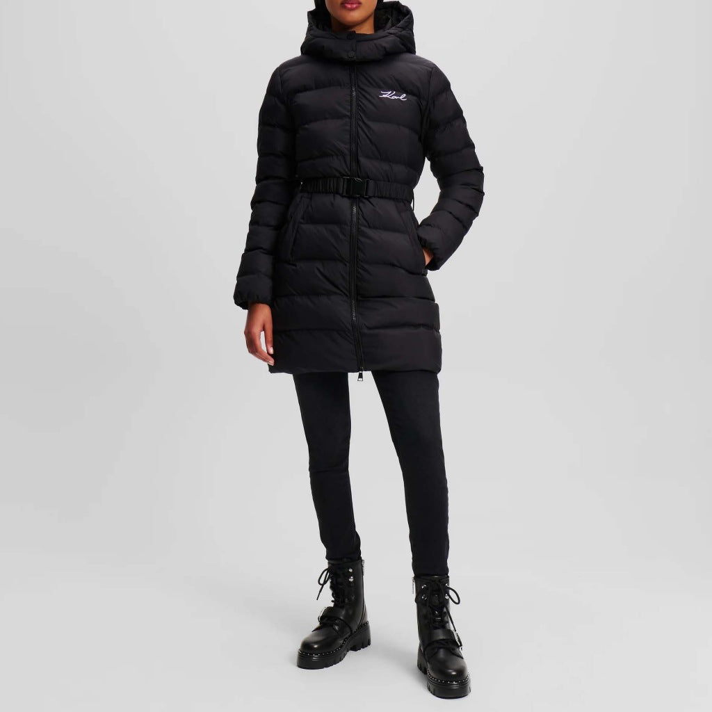KARL LAGERFELD LIGHTWEIGHT LONG PUFFER en color NEGRO  (4)