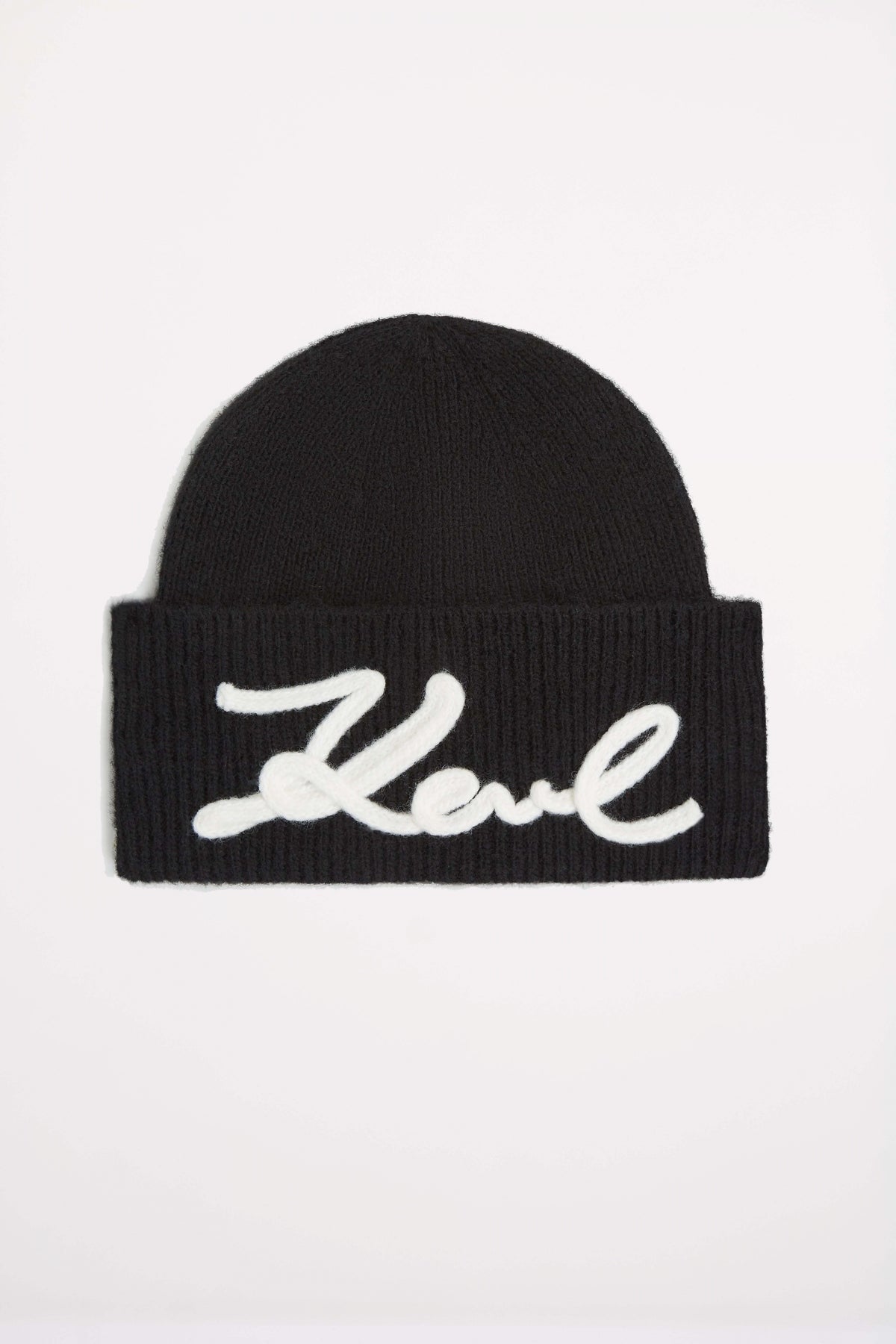 KARL LAGERFELD K SIGNATURE CROCHET BEANIE en color NEGRO  (1)