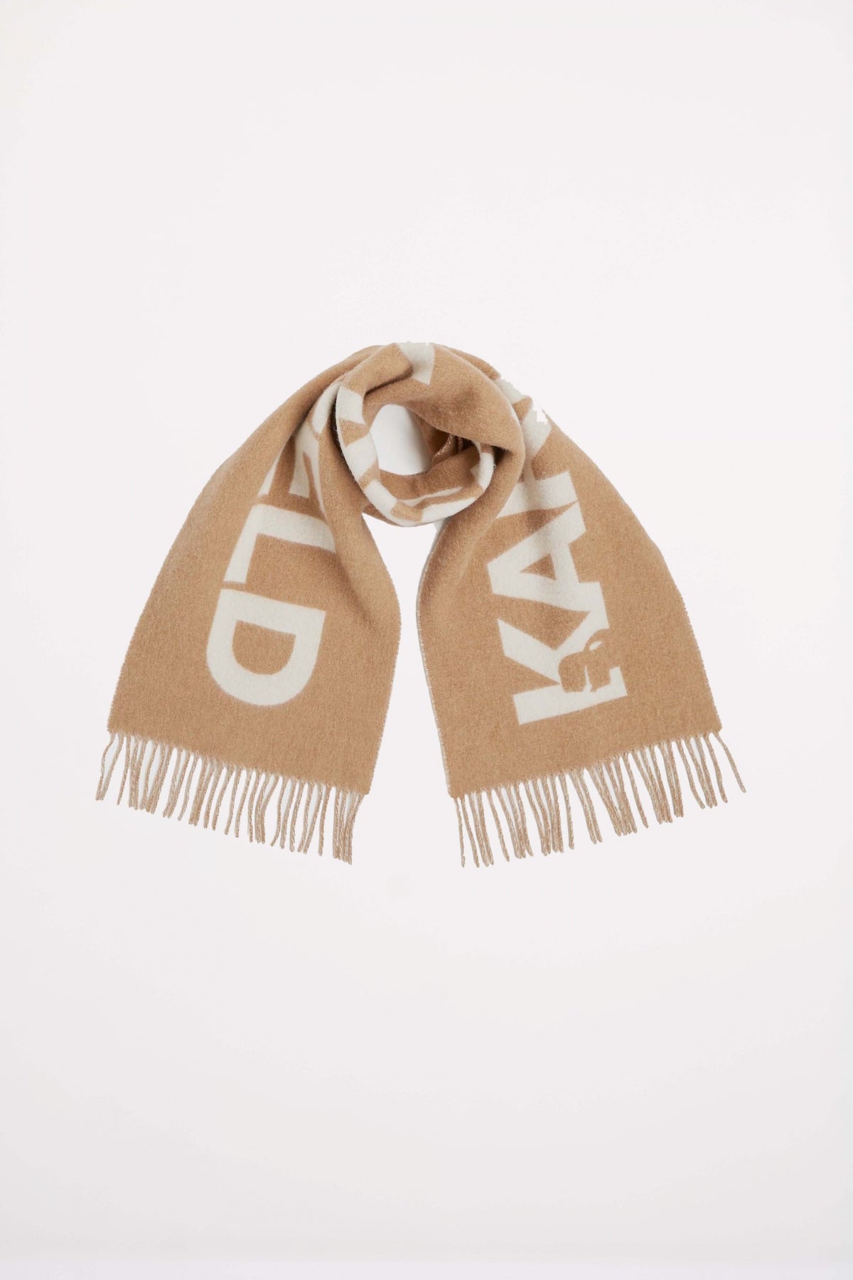 KARL LAGERFELD K ESSENTIAL JKRD WOVEN SCARF en color MARRON CLARO  (3)