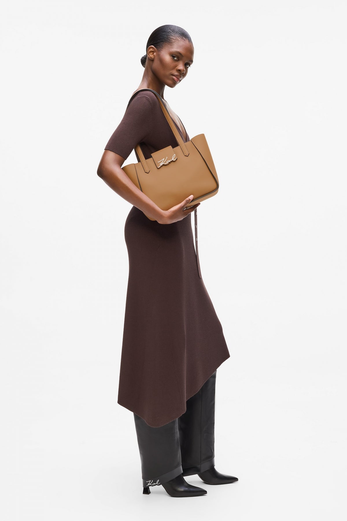 KARL LAGERFELD  K SIGNATURE SM TOTE  en color MARRON  (4)