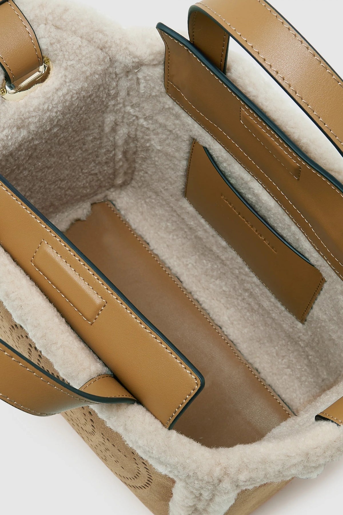 KARL LAGERFELD K CIRCLE SM TOTE SHEARLING en color MARRON  (3)