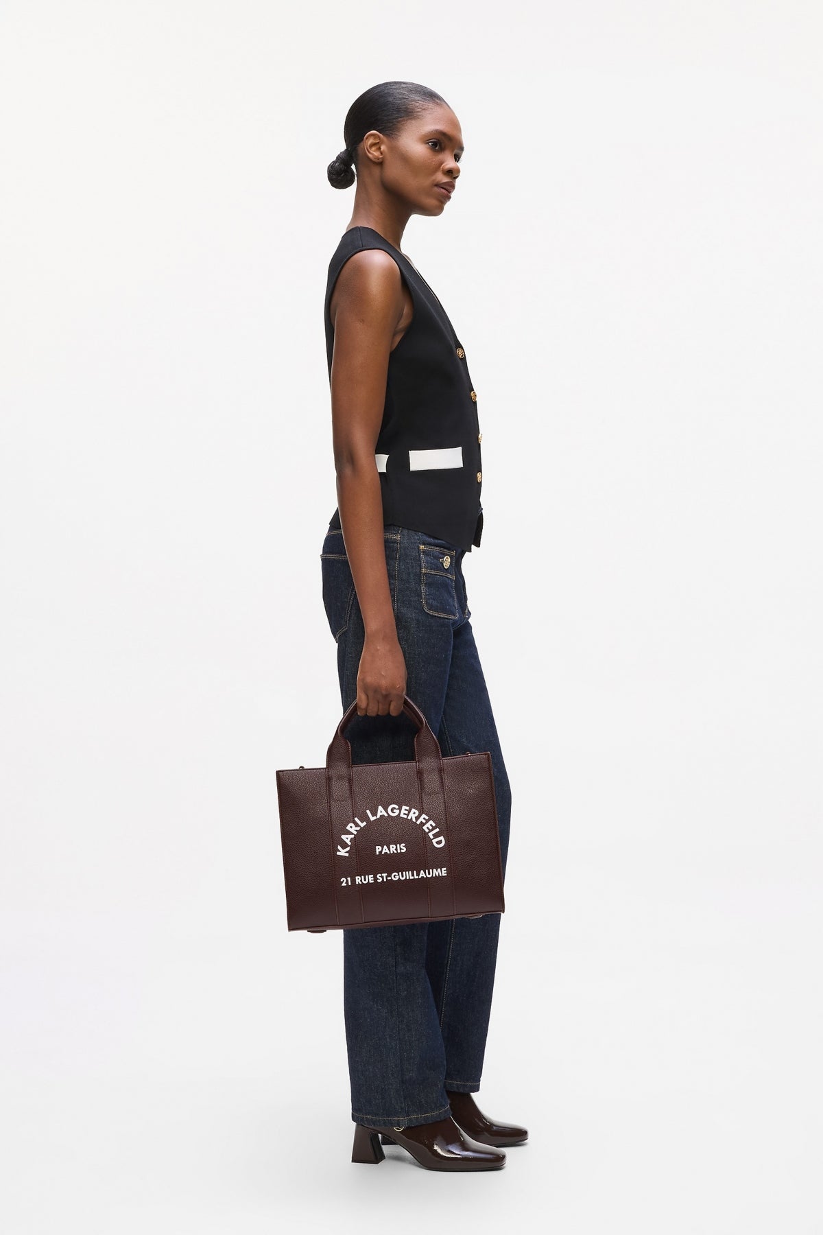 KARL LAGERFELD K RSG PEBBLE SQUARE MED TO en color MARRON  (4)