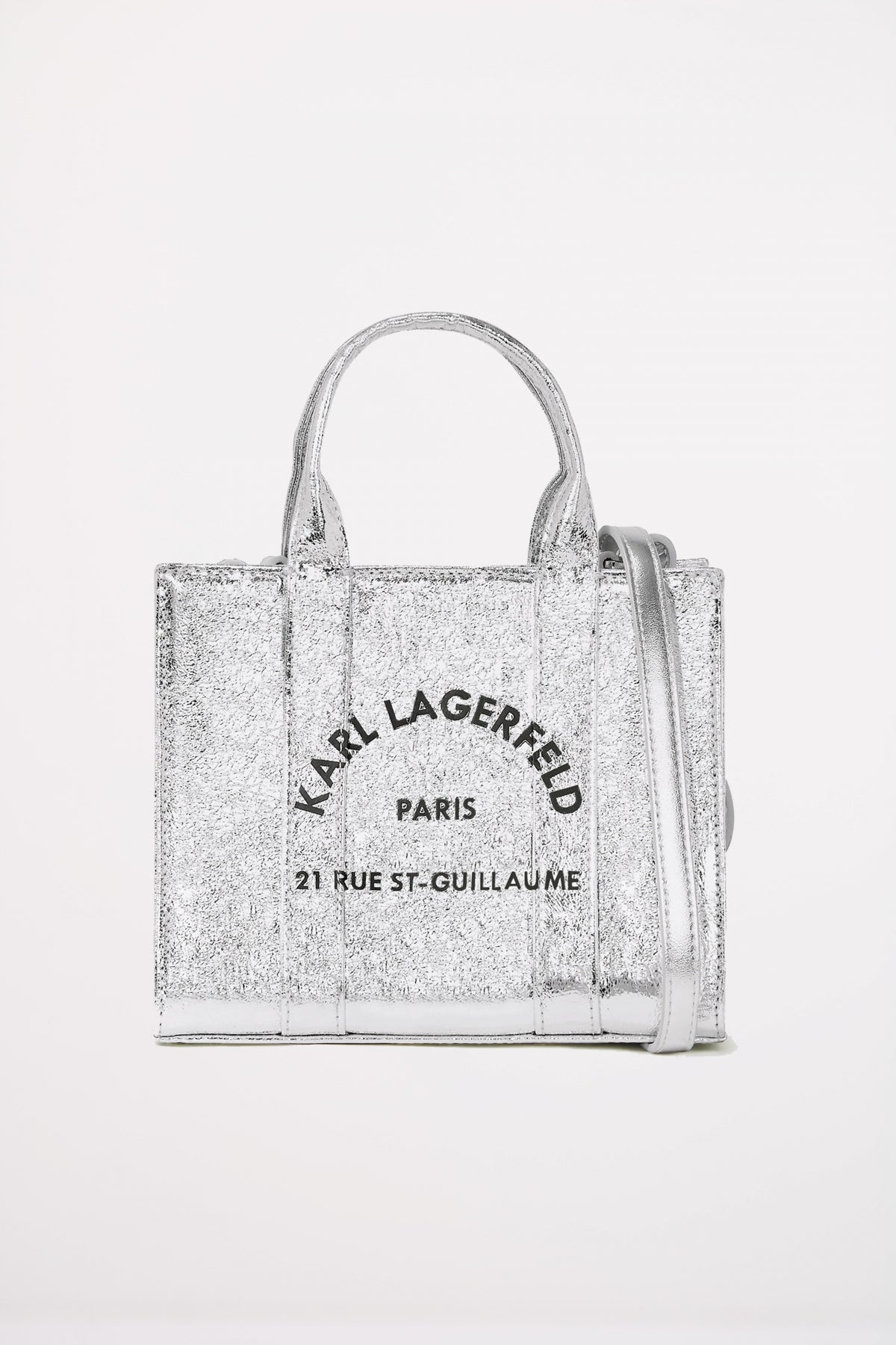 KARL LAGERFELD K RSG MINI SQ WRINKLE TOTE en color PLATA  (1)