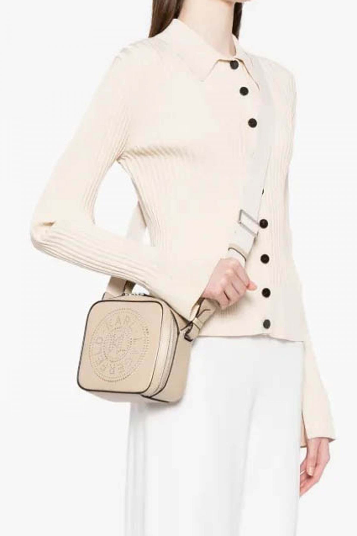 KARL LAGERFELD KCIRCLE TPH CROSSBODY PERF  en color BEIS  (1)