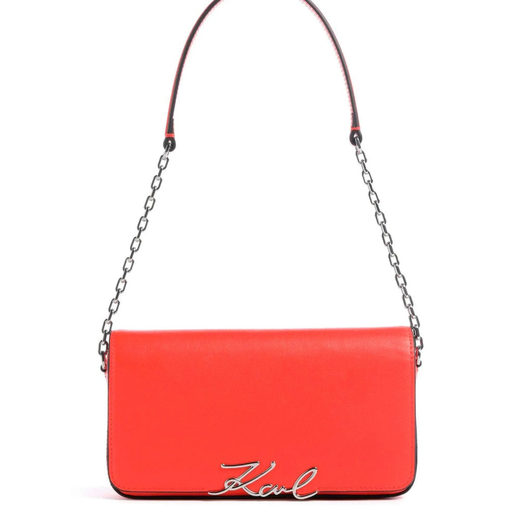 KARL LAGERFELD KSIGNATURE SHOULDER POUCH en color NARANJA  (4)