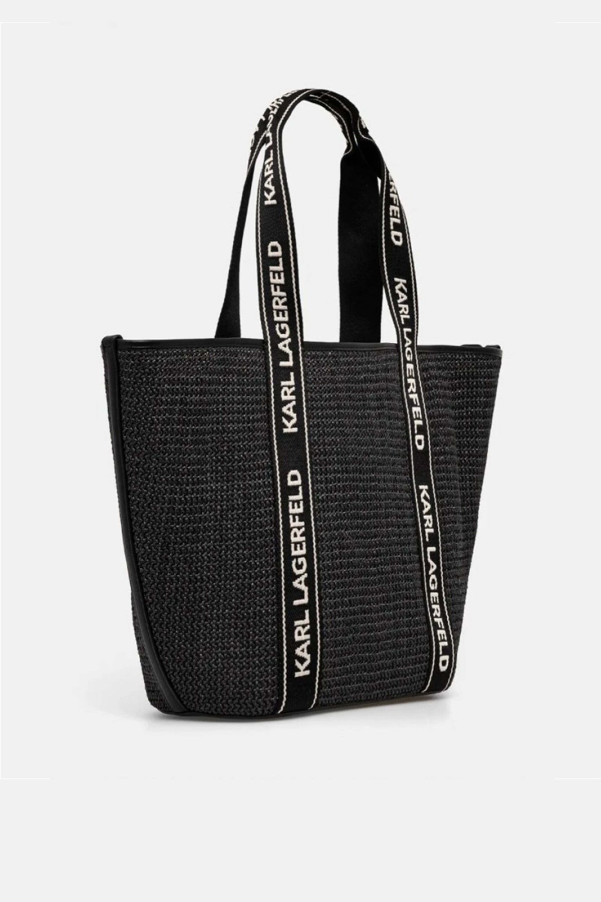 KARL LAGERFELD K/ESSENTIAL RAFFIA BAG en color NEGRO  (2)