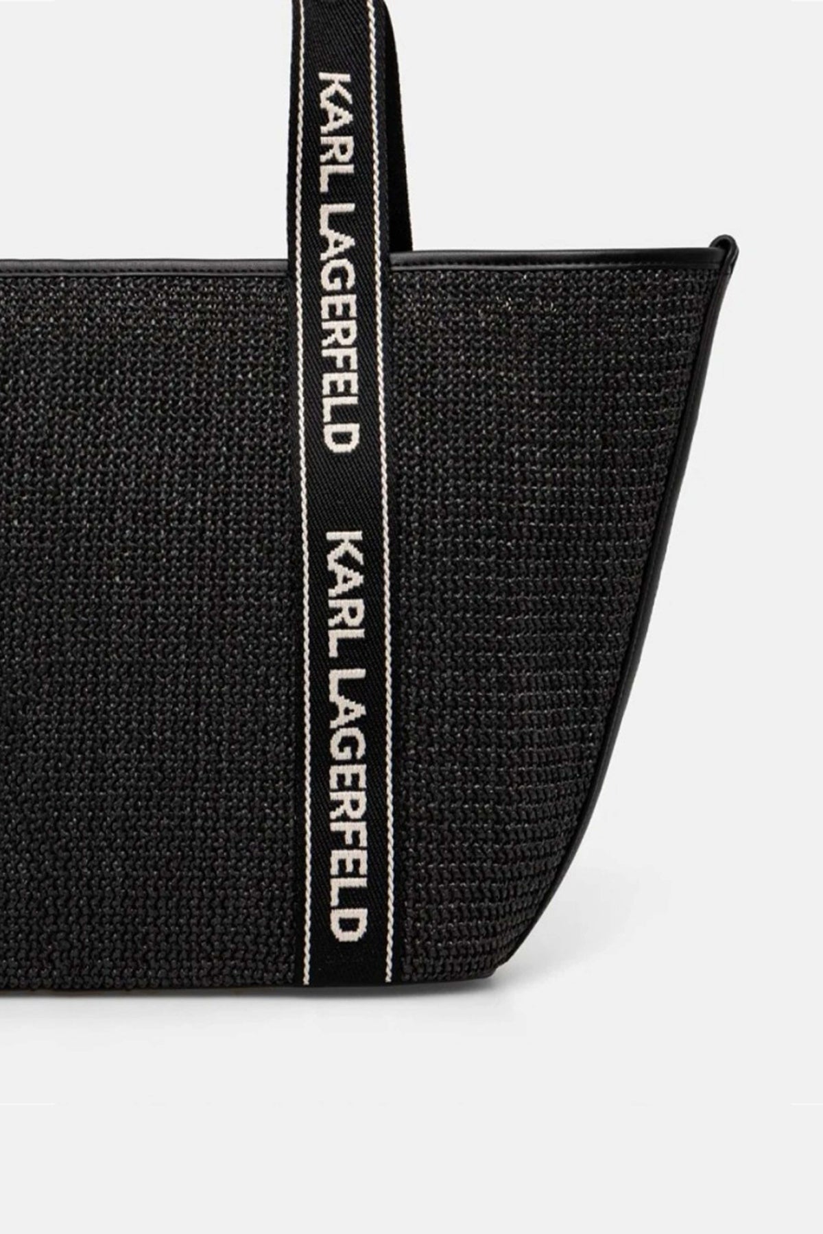 KARL LAGERFELD K/ESSENTIAL RAFFIA BAG en color NEGRO  (4)