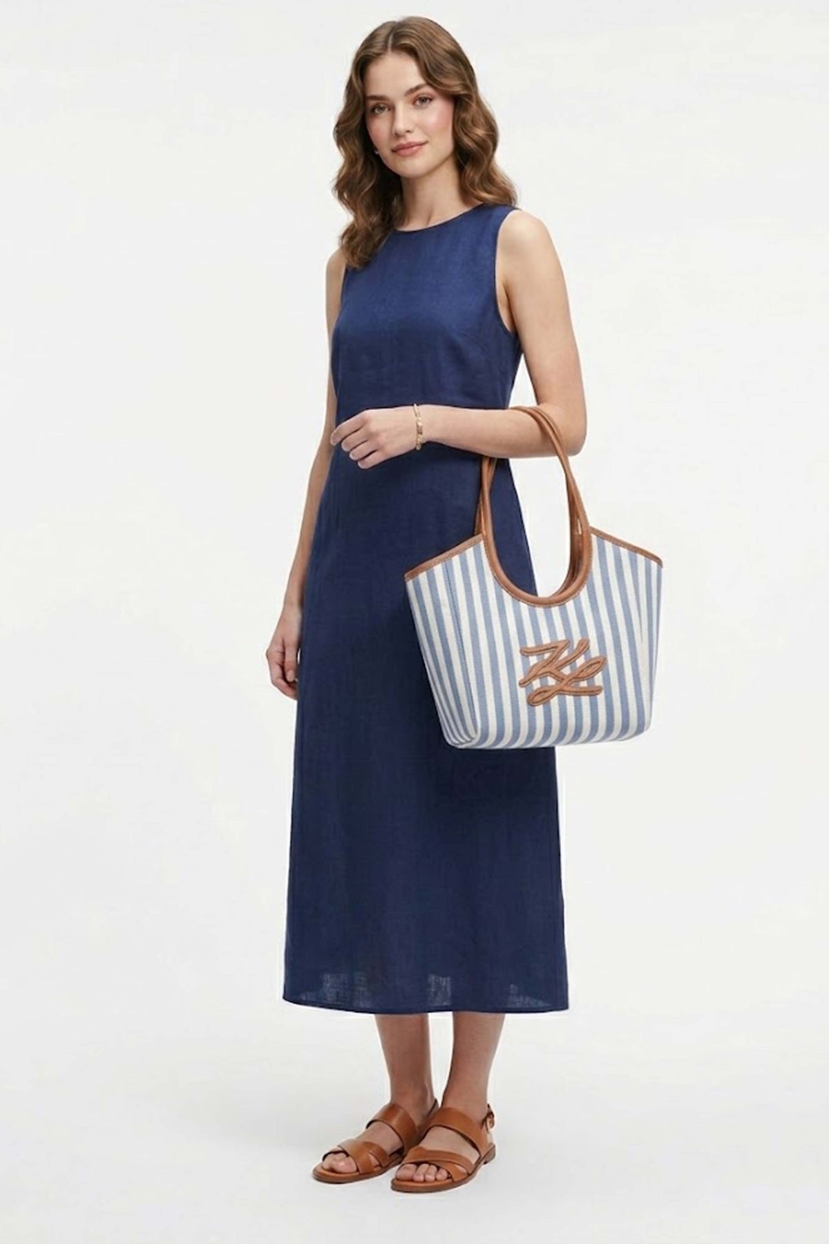 KARL LAGERFELD STRIPE CANVAS en color AZUL  (1)