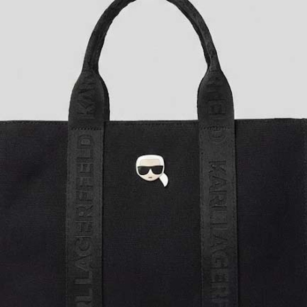 KARL LAGERFELD IKON PIN SQUARE MD TOTE  en color NEGRO  (5)