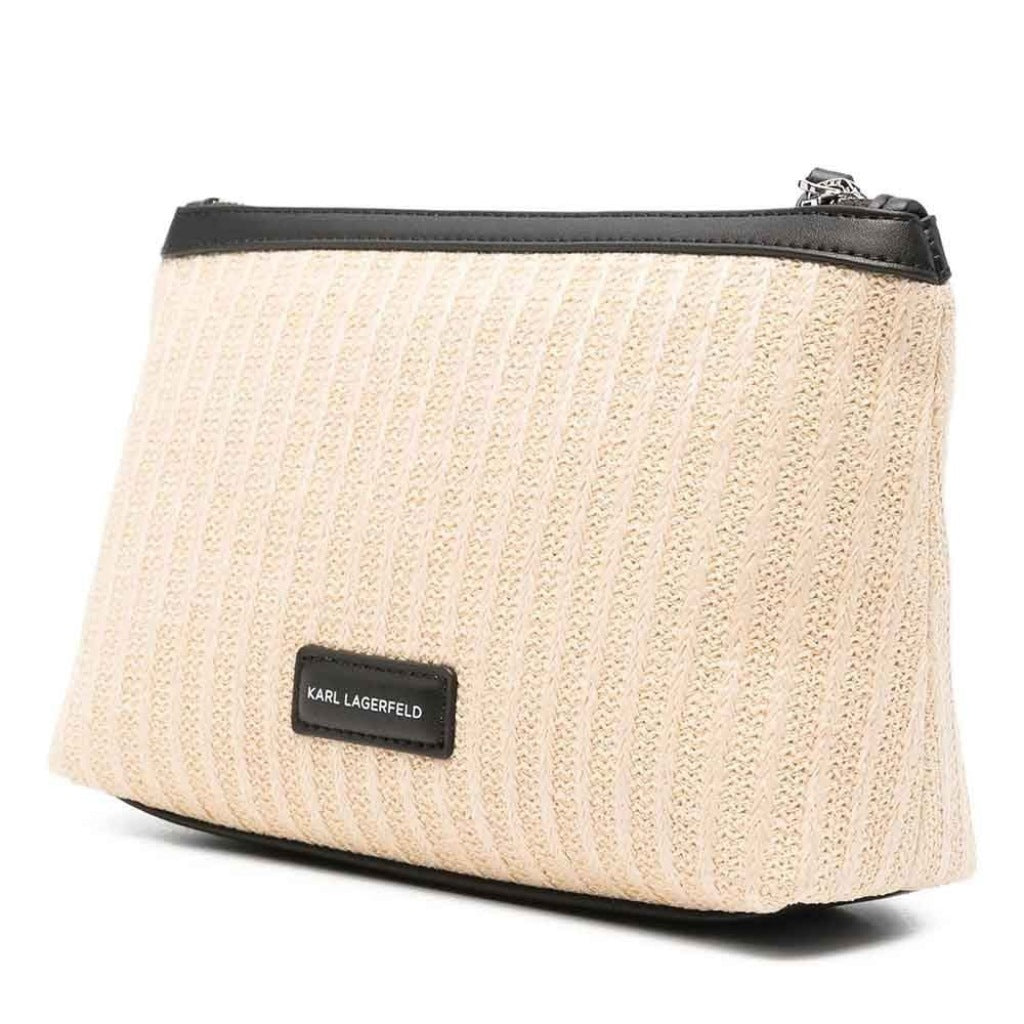 KARL LAGERFELD K/SIGNATURE RAFFIA POUCH en color BEIS  (5)