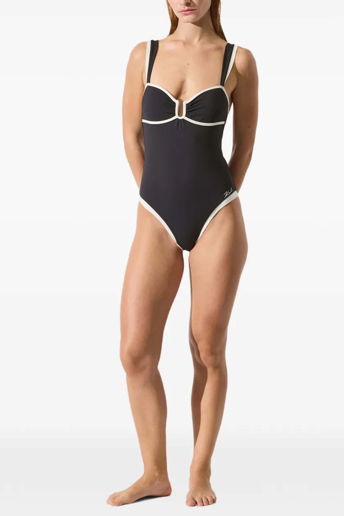 KARL LAGERFELD CHEEKY SWIMSUIT en color NEGRO  (1)
