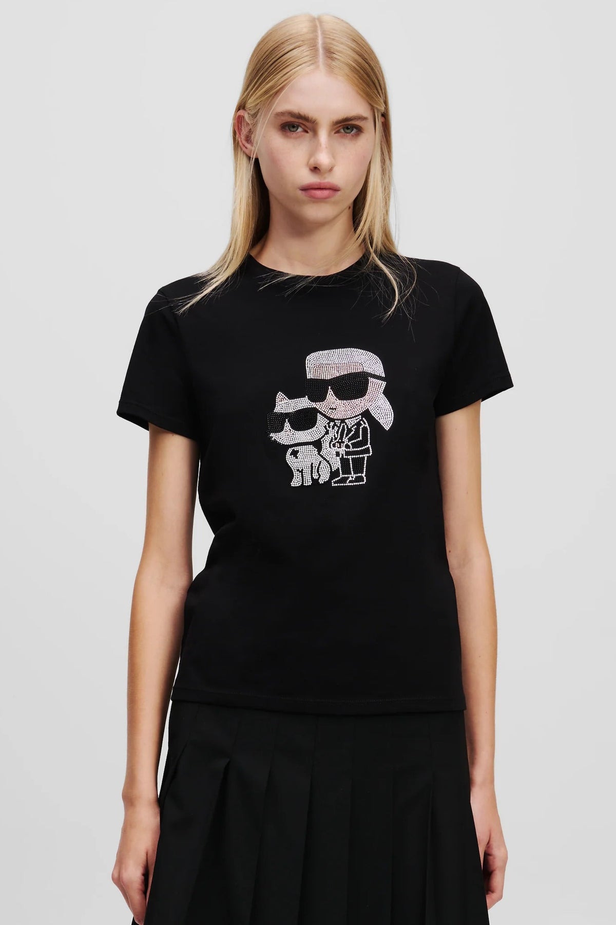 KARL LAGERFELD AW IKON RS DUO TSHIRT en color NEGRO  (1)