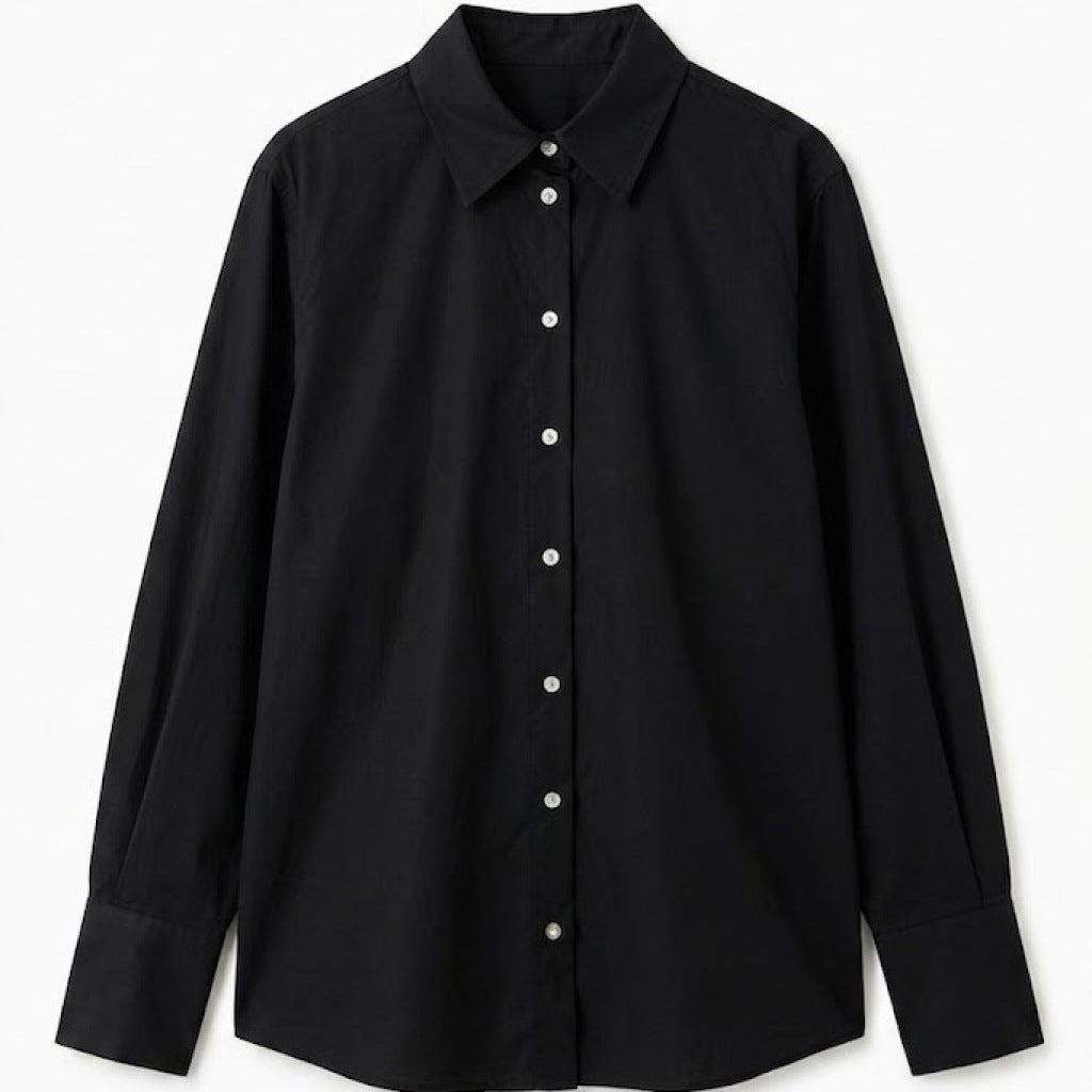 KARL LAGERFELD BW CLASSIC RELAXED POPLIN SHI en color NEGRO  (4)