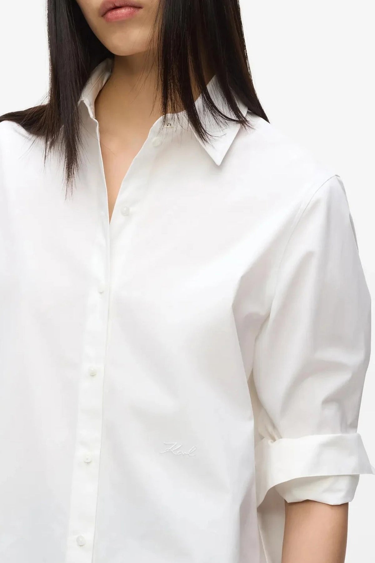 KARL LAGERFELD BW CLASSIC RELAXED POPLIN SHI en color BLANCO  (3)