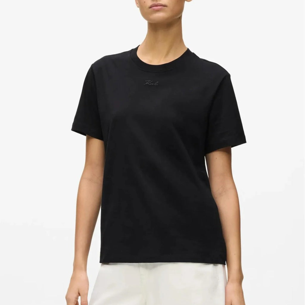 KARL LAGERFELD BW ESSENTIAL REGULAR TSHIRT en color NEGRO  (4)