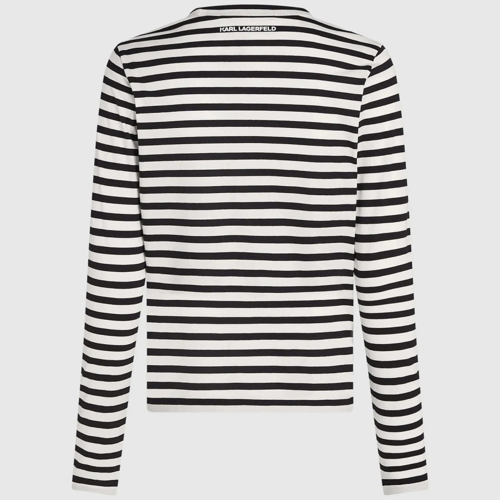 KARL LAGERFELD BW IKON AQUARELLE C LSLV TOP en color NEGRO  (5)