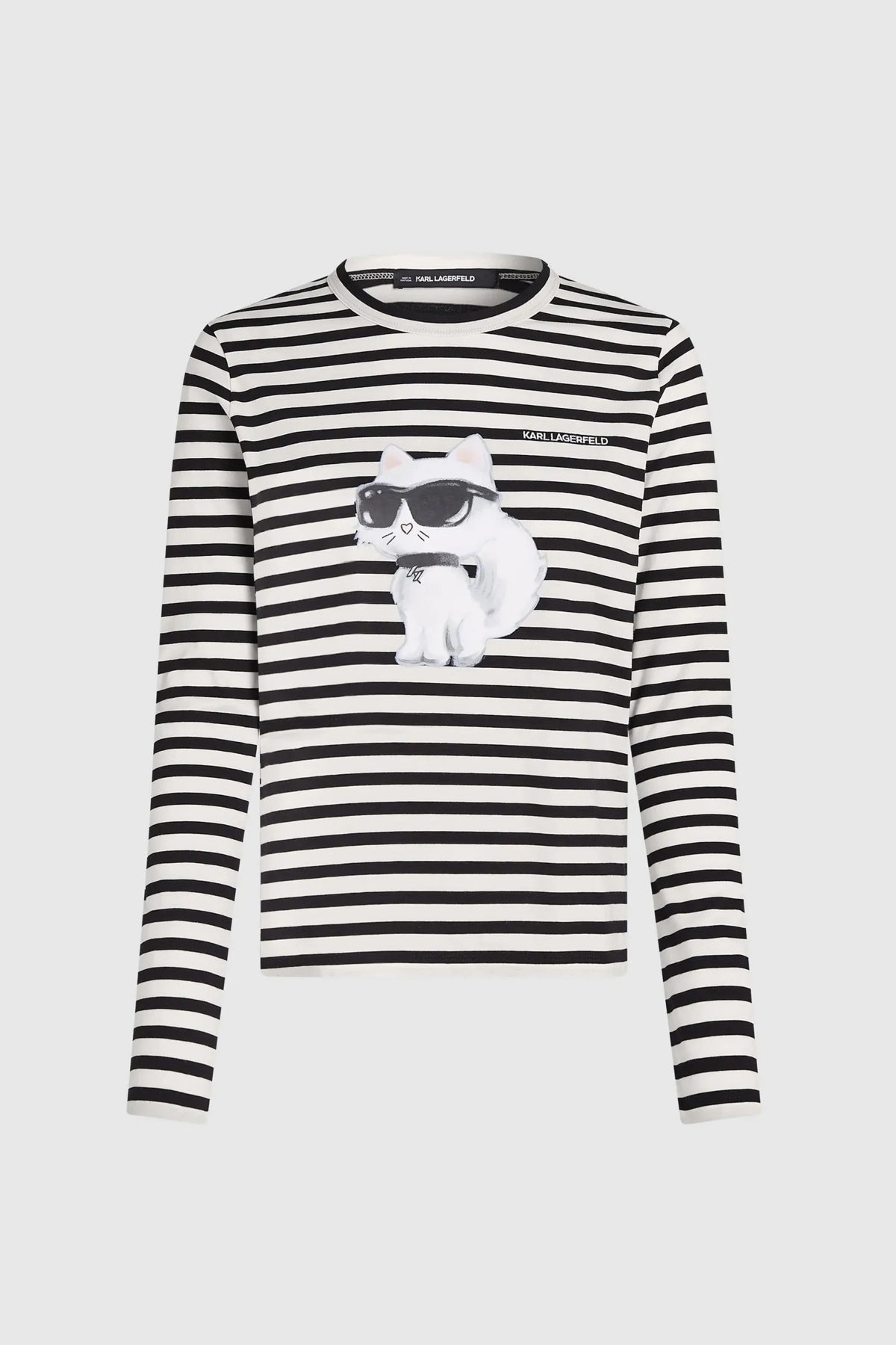 KARL LAGERFELD BW IKON AQUARELLE C LSLV TOP en color NEGRO  (3)