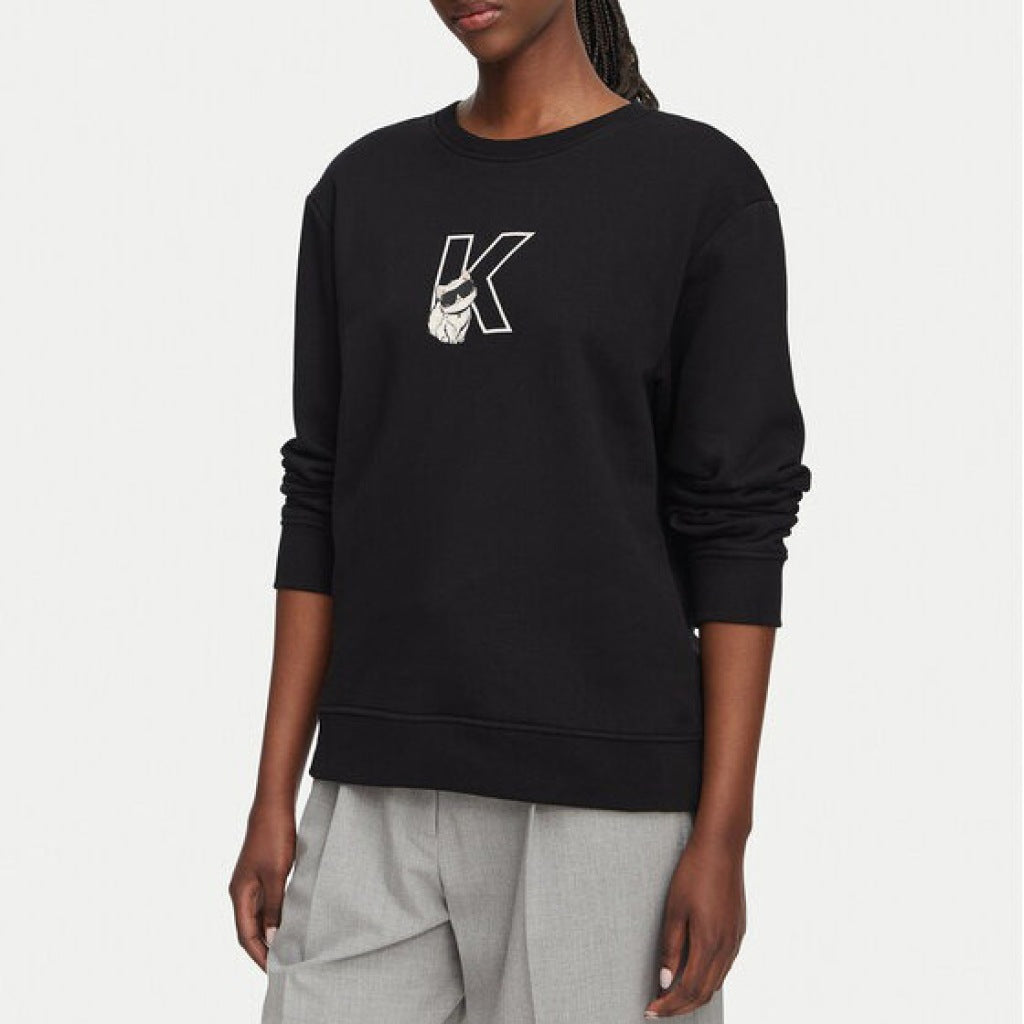 KARL LAGERFELD BW IKON CHOUPETTE SWEATSHIRT en color NEGRO  (4)