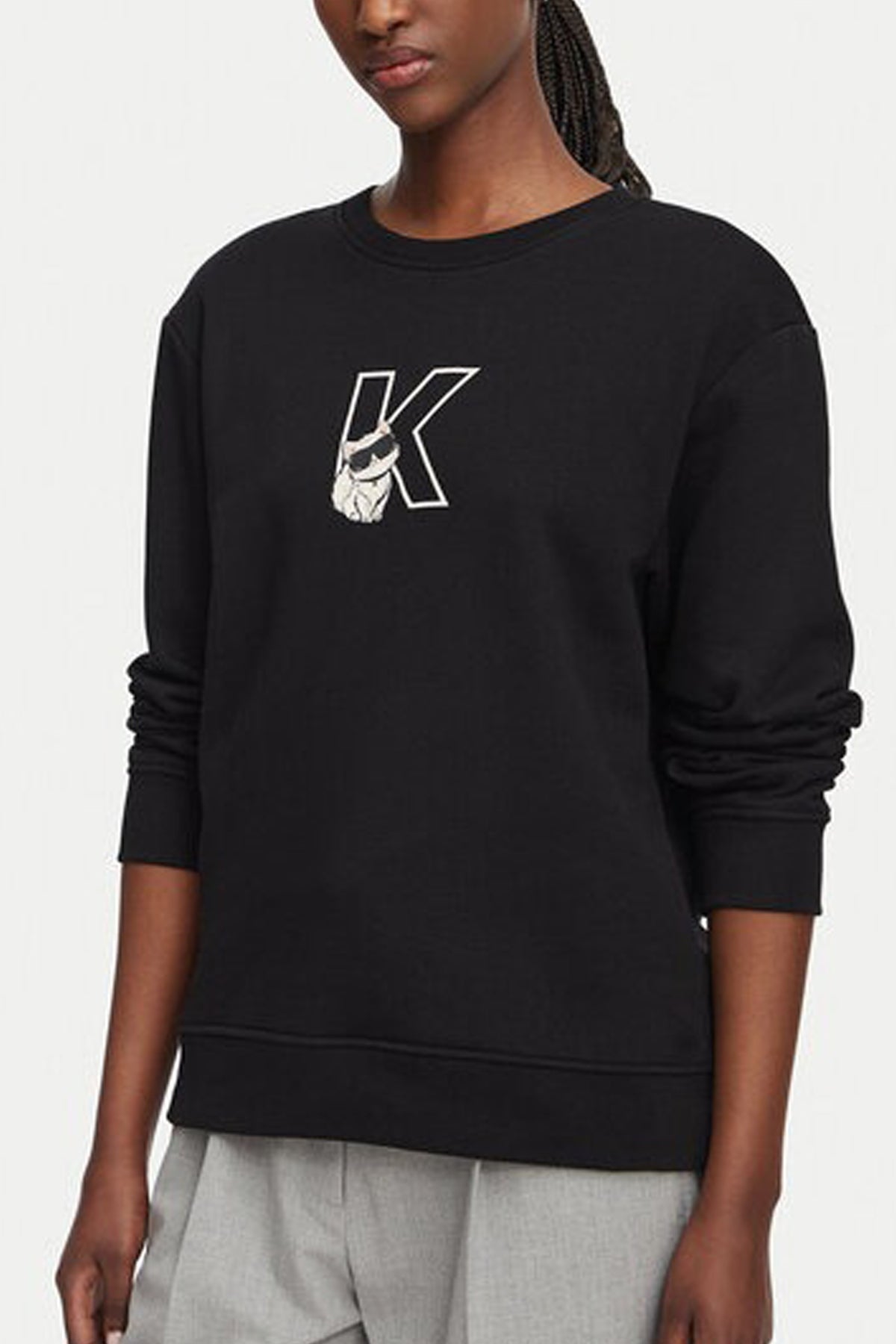 KARL LAGERFELD BW IKON CHOUPETTE SWEATSHIRT en color NEGRO  (1)
