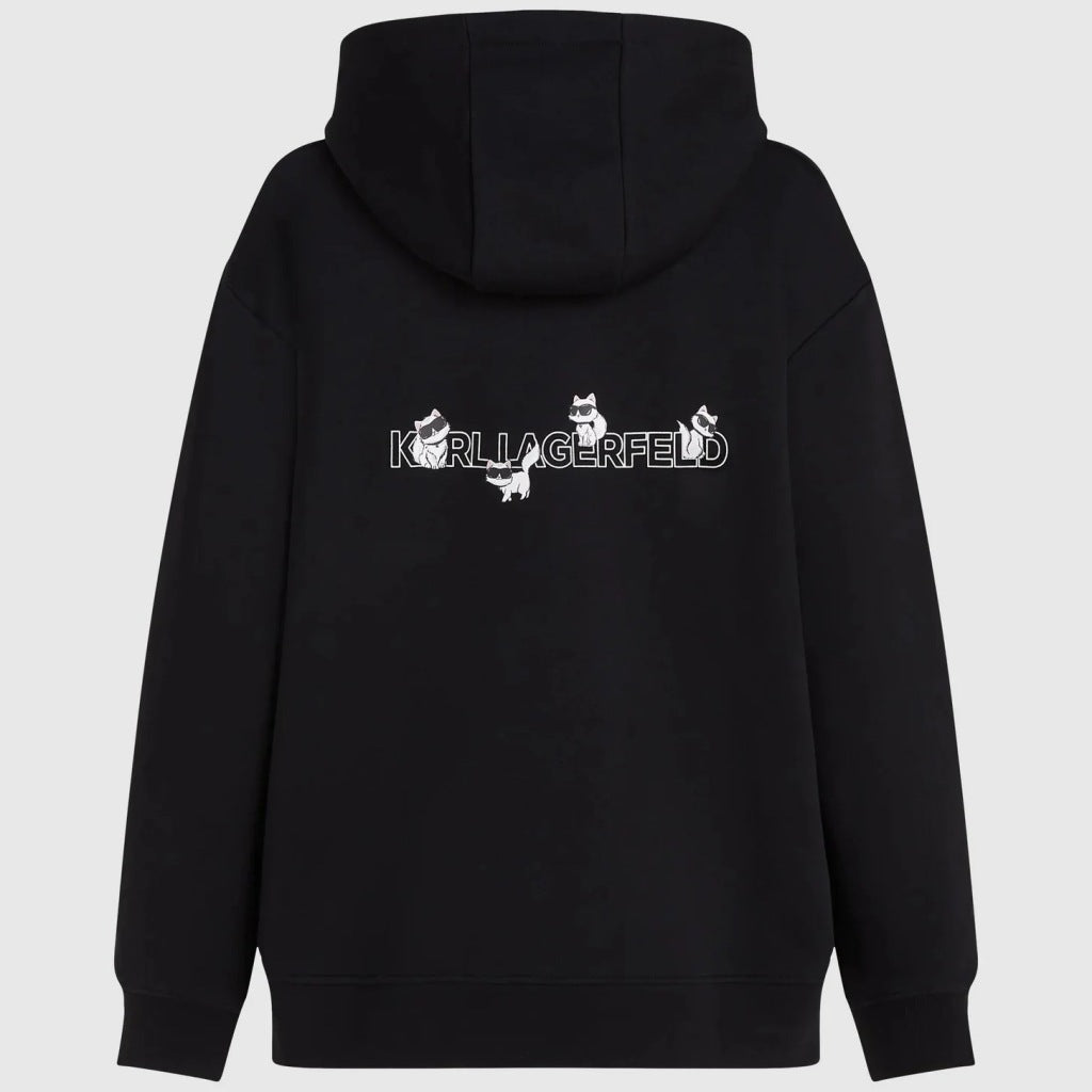 KARL LAGERFELD BW IKON CHOUPETTE HOODIE en color NEGRO  (5)