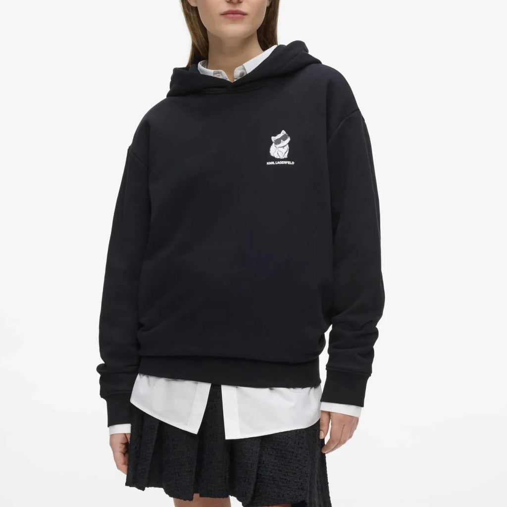 KARL LAGERFELD BW IKON CHOUPETTE HOODIE en color NEGRO  (6)