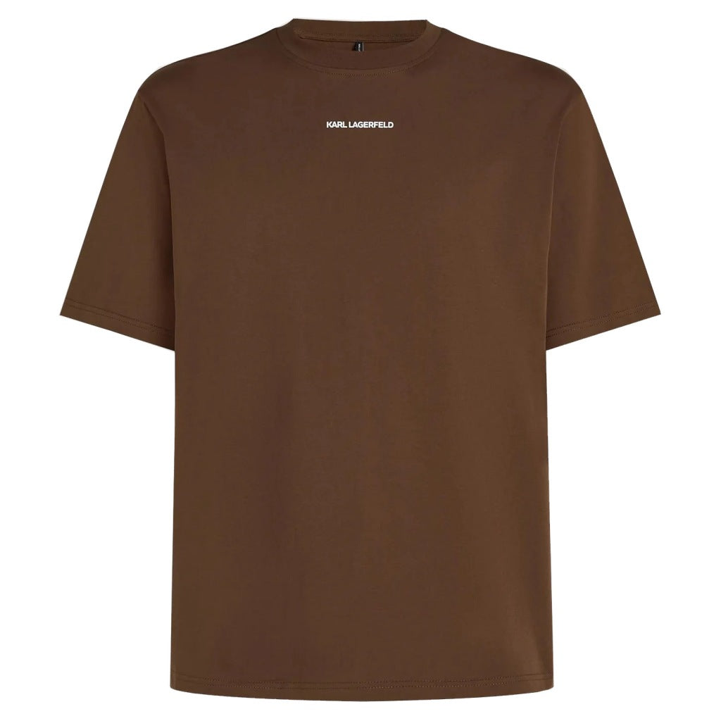 KARL LAGERFELD BW ESSENTIAL CONTRAST TEE en color MARRON  (4)