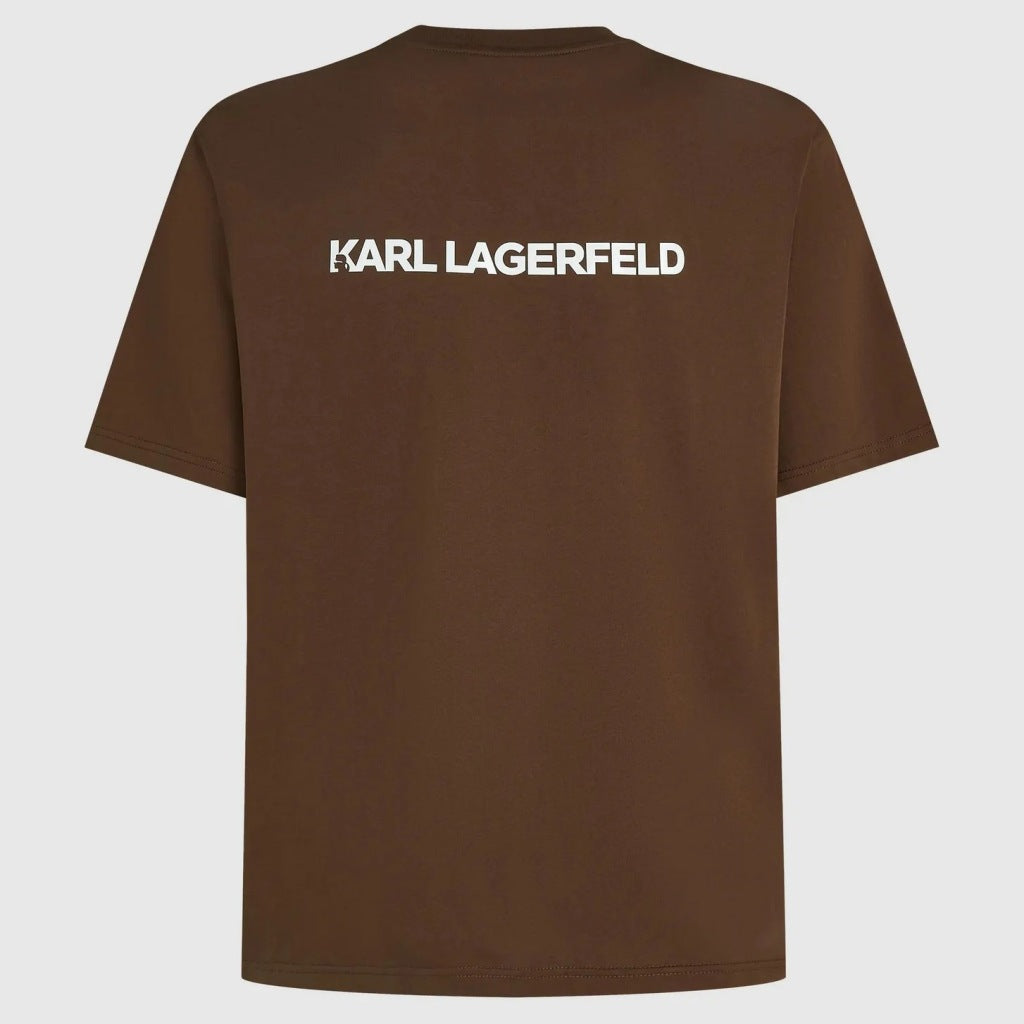 KARL LAGERFELD BW ESSENTIAL CONTRAST TEE en color MARRON  (5)