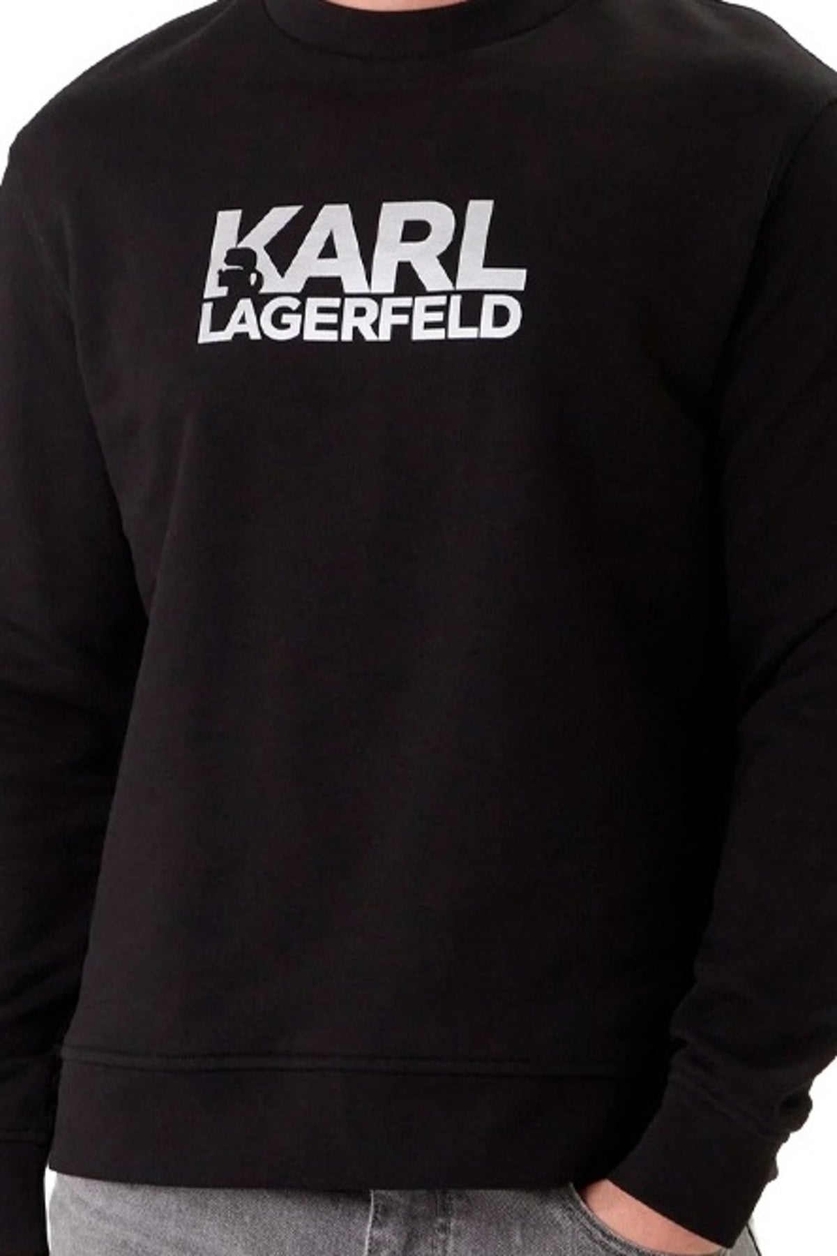 KARL LAGERFELD SWEAT CREWNECK NOS en color NEGRO  (3)