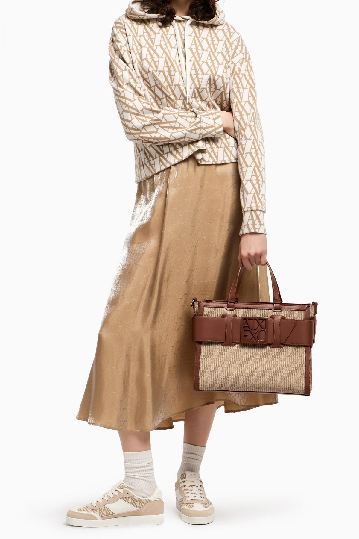 ARMANI EXCHANGE SUSY SHOPPING BAG en color MARRON  (4)