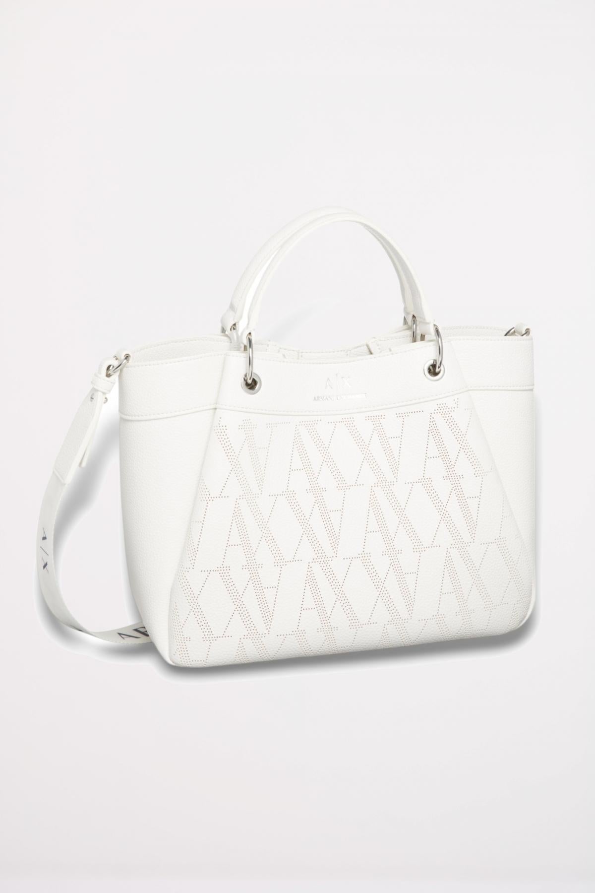 ARMANI EXCHANGE WAVE SHOPPING BAG en color BLANCO  (3)