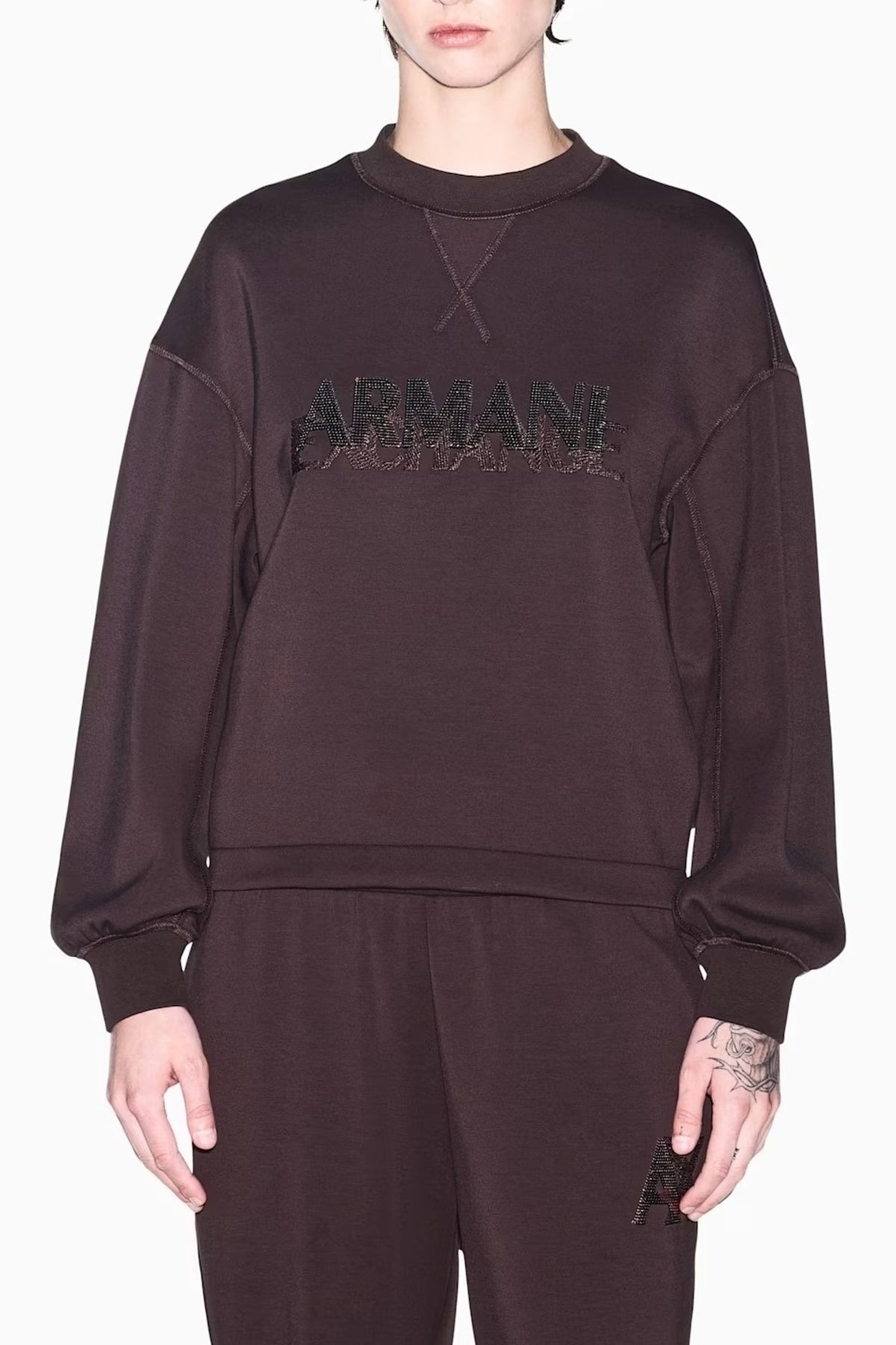 ARMANI EXCHANGE XW AF SWEATSHIRT en color MARRON  (1)