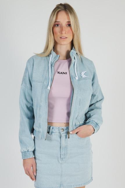 KARL KANI FLOWER DENIM JACKET en color AZUL  (1)