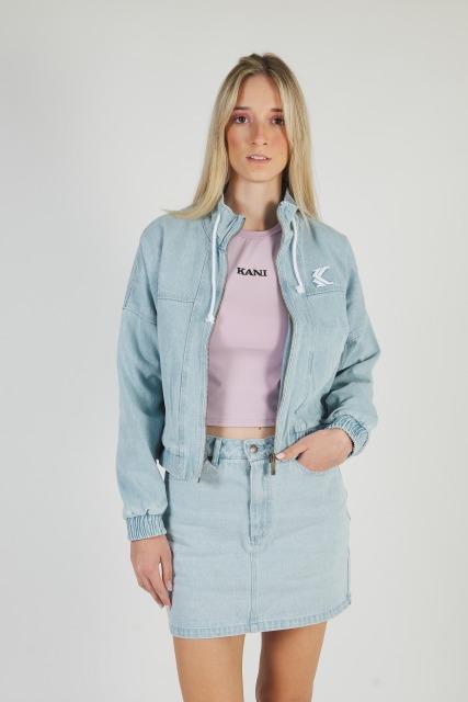 KARL KANI FLOWER DENIM JACKET en color AZUL  (2)