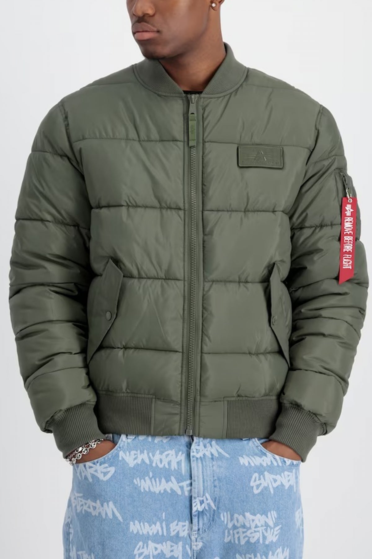 ALPHA INDUSTRIES MA- PUFFER BOMBER en color VERDE  (1)
